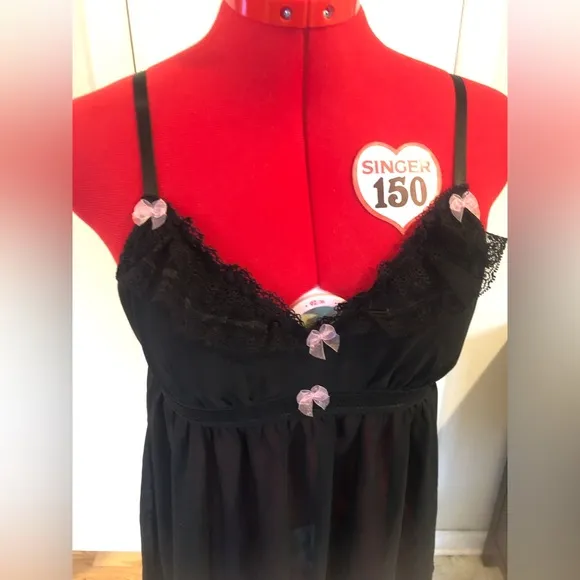 🎁 2 FOR $60 Betsy Johnson Intimates Sheer Lacey Teddy With Pink Bows