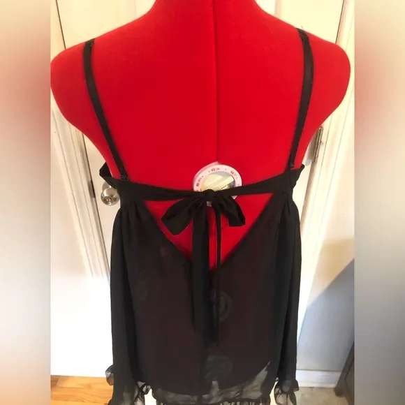 🎁 2 FOR $60 Betsy Johnson Intimates Sheer Lacey Teddy With Pink Bows