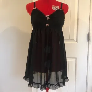 🎁 2 FOR $60 Betsy Johnson Intimates Sheer Lacey Teddy With Pink Bows
