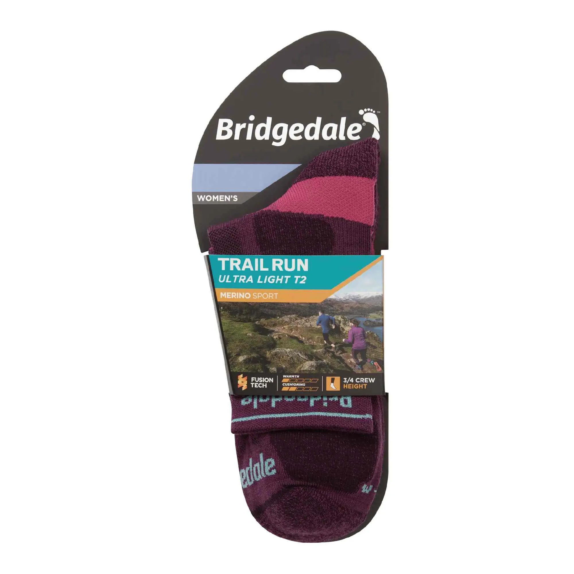 1 Pack Ladies Trail Ultralight T2 Merino Wool Sport 3/4 Crew Socks