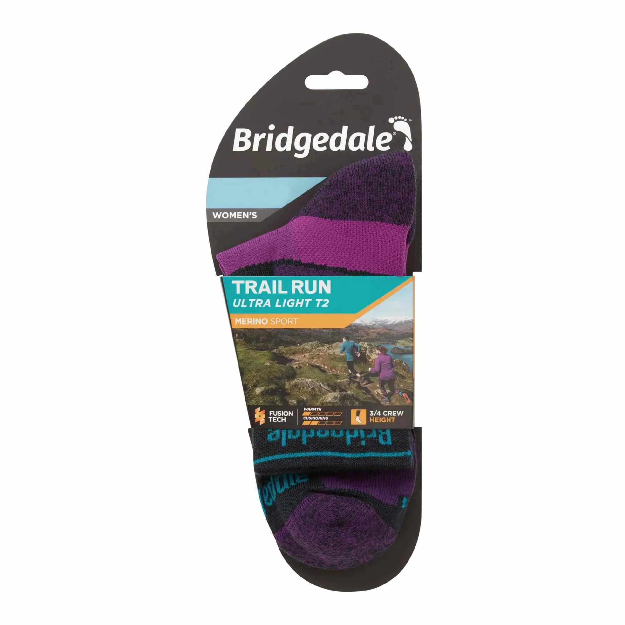 1 Pack Ladies Trail Ultralight T2 Merino Wool Sport 3/4 Crew Socks