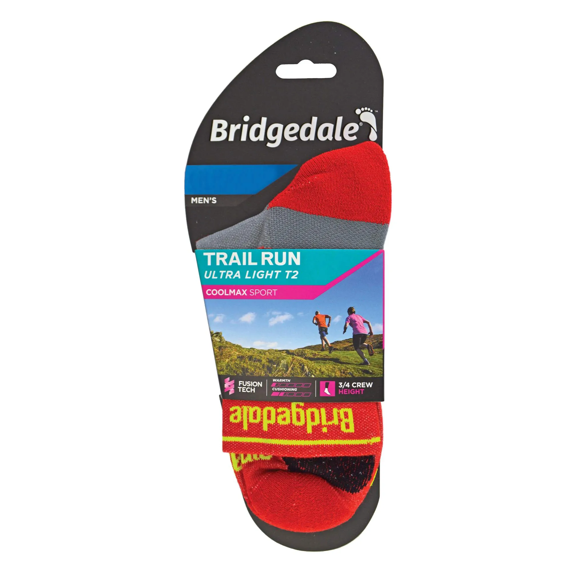 1 Pack Mens Trail Ultralight T2 Coolmax Sport 3/4 Crew Socks