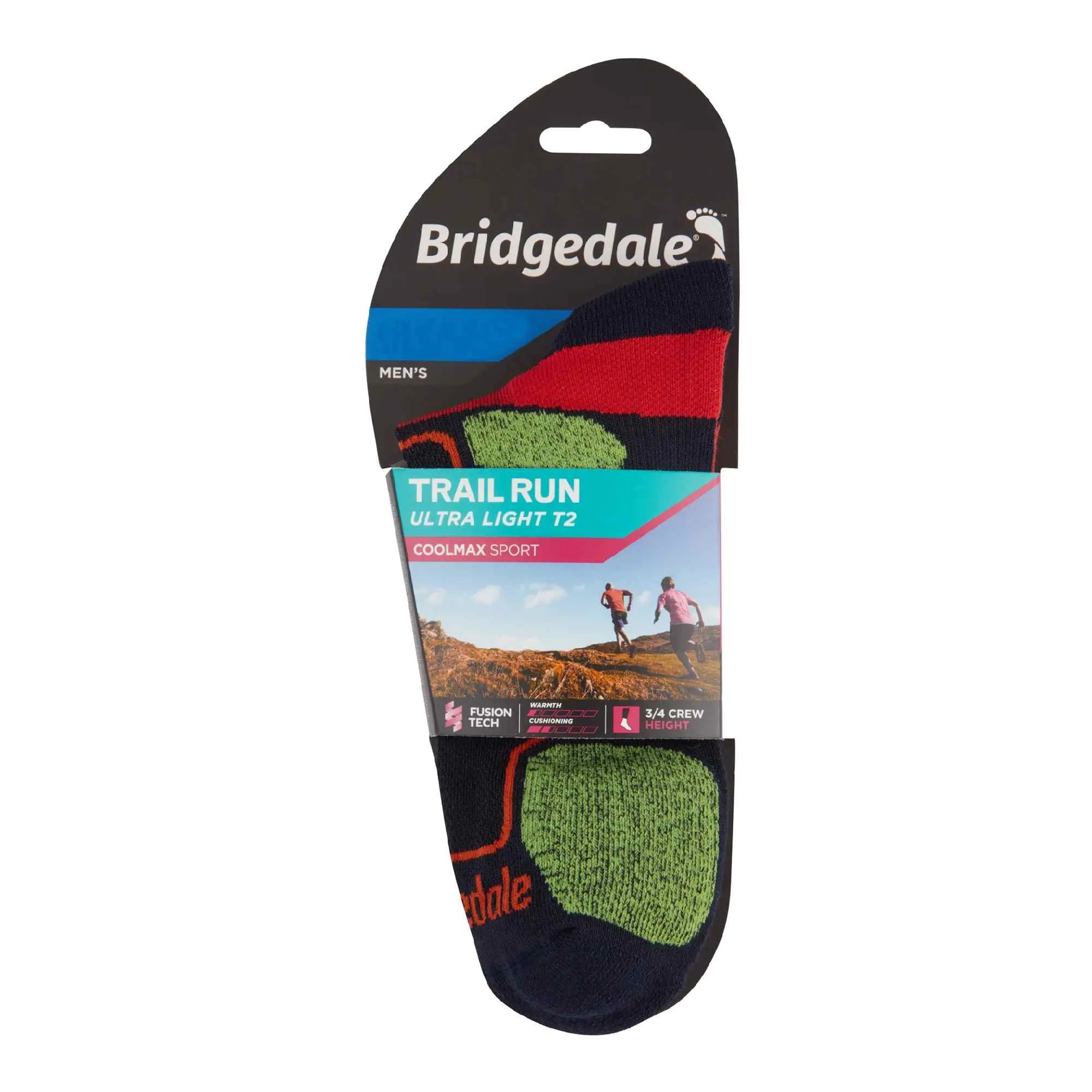 1 Pack Mens Trail Ultralight T2 Coolmax Sport 3/4 Crew Socks