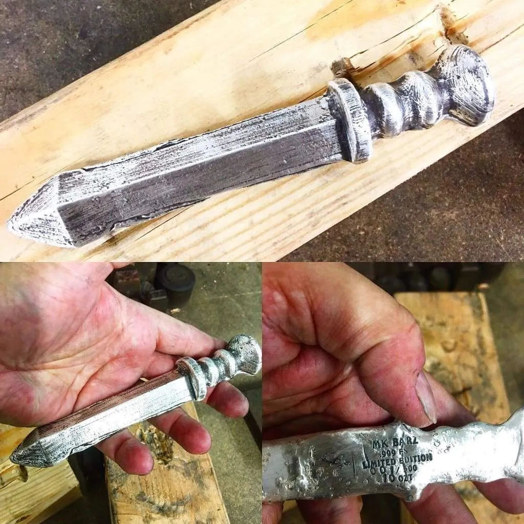 10 ozt MK BarZ "Gladiators Sword" Sand Cast .999 FS