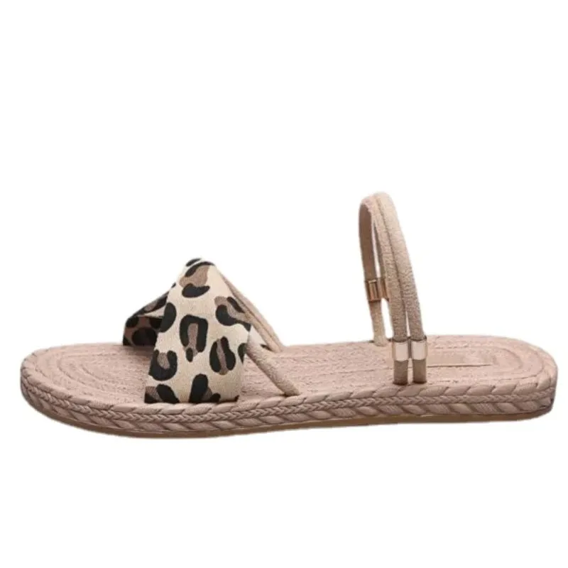 2023 spring barefoot leather flat sandals women's shoes new simple soft sole sandals  slippers