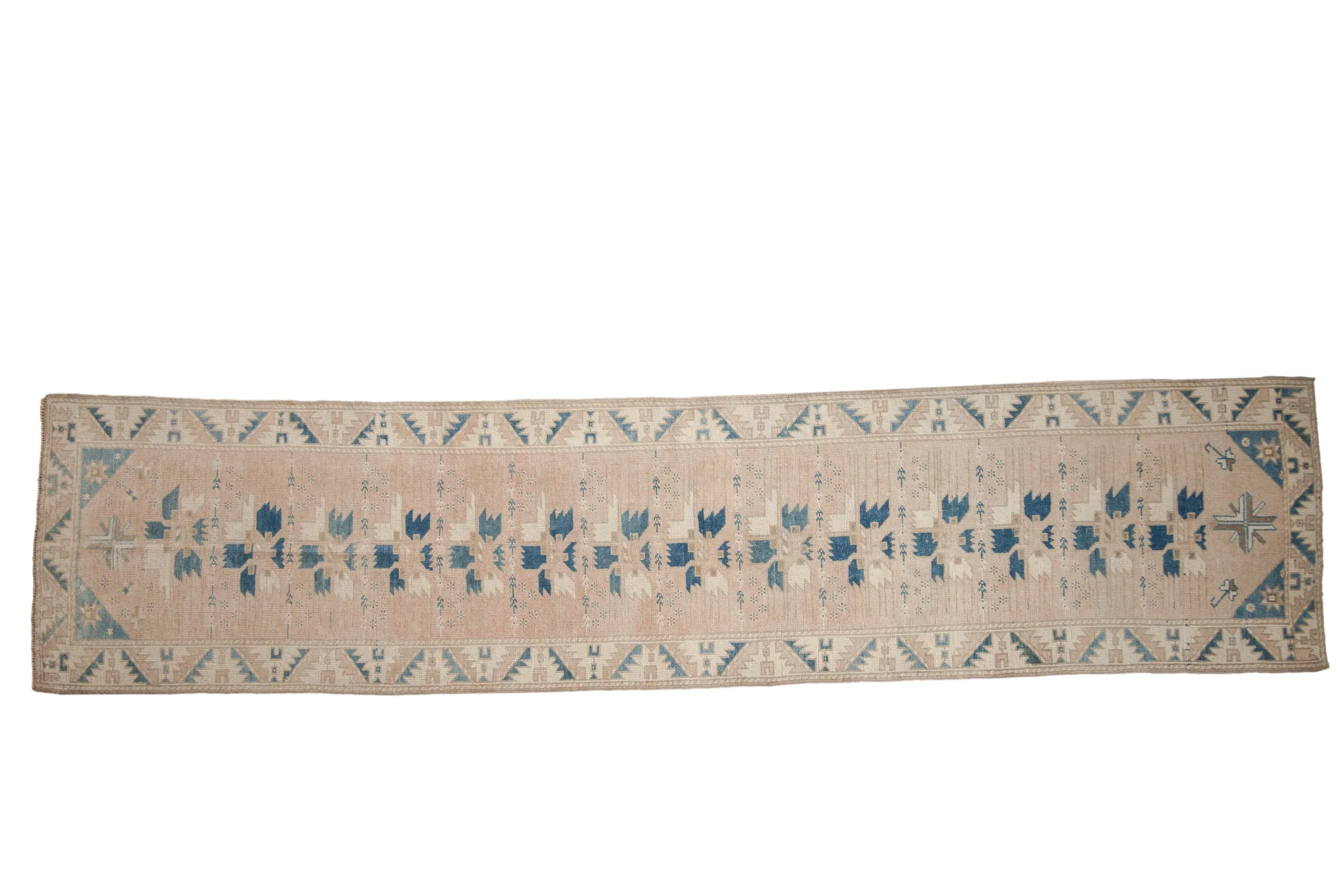 2.5x11.5 Vintage Distressed Oushak Rug Runner