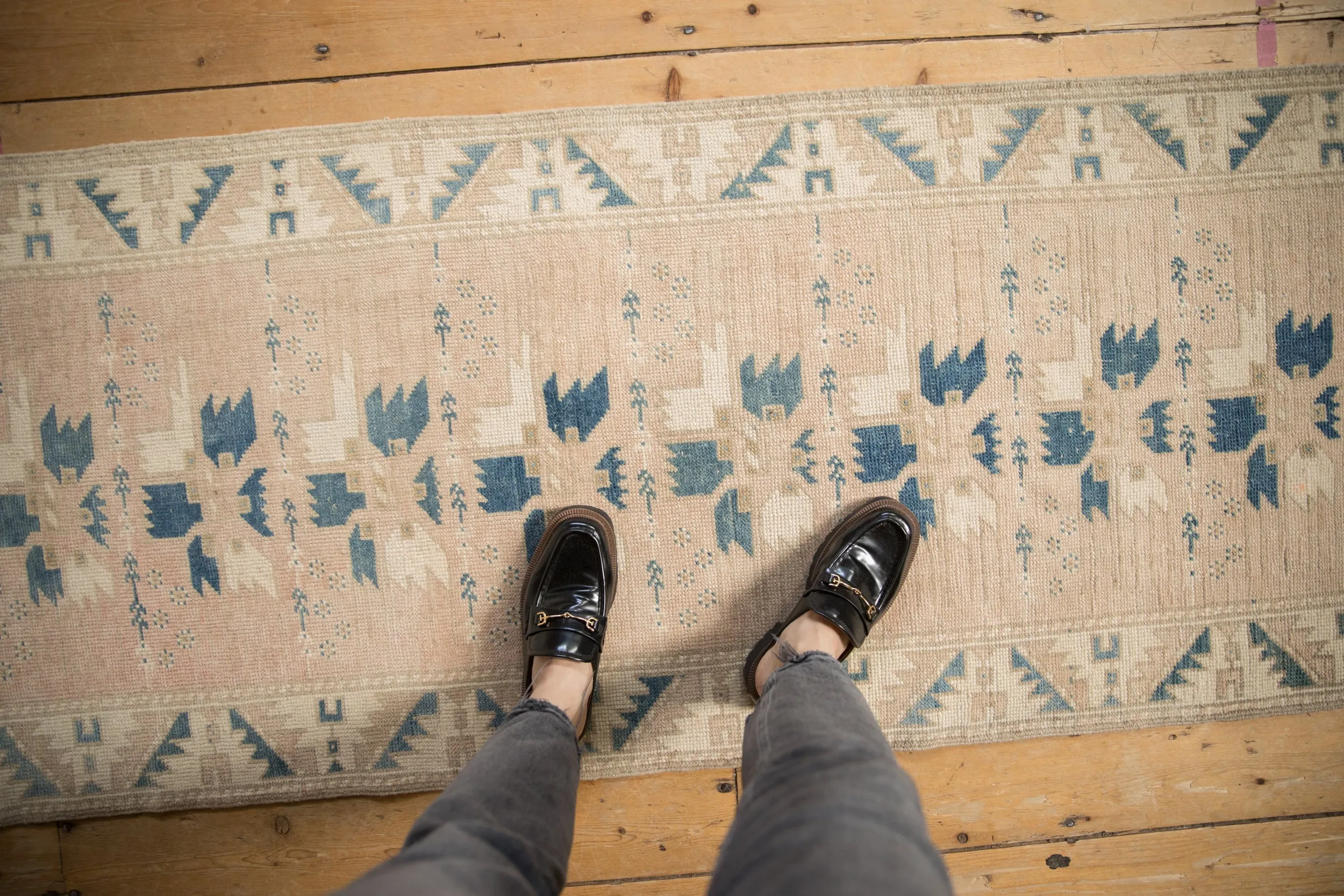 2.5x11.5 Vintage Distressed Oushak Rug Runner
