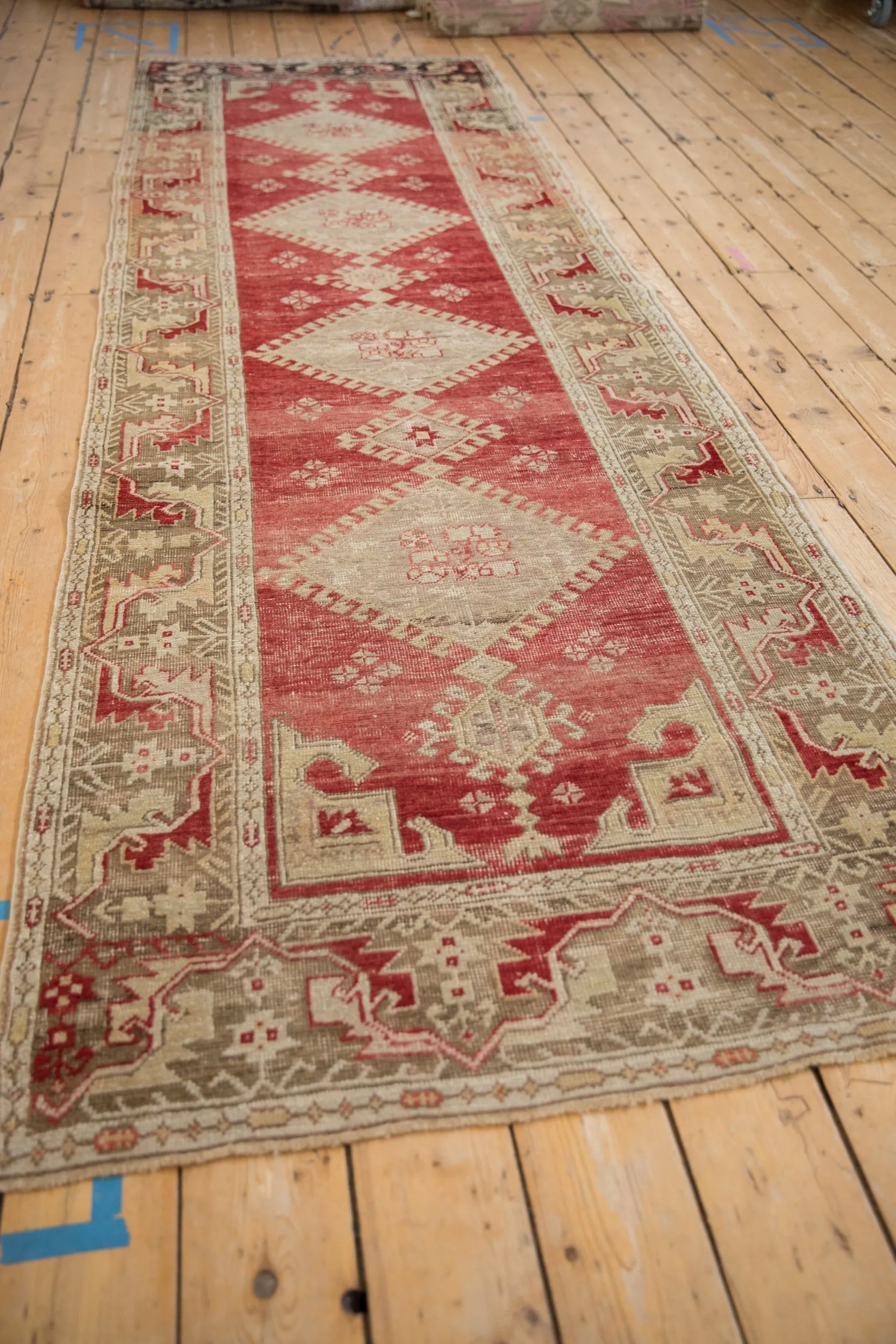 3.5x11 Vintage Distressed Oushak Rug Runner