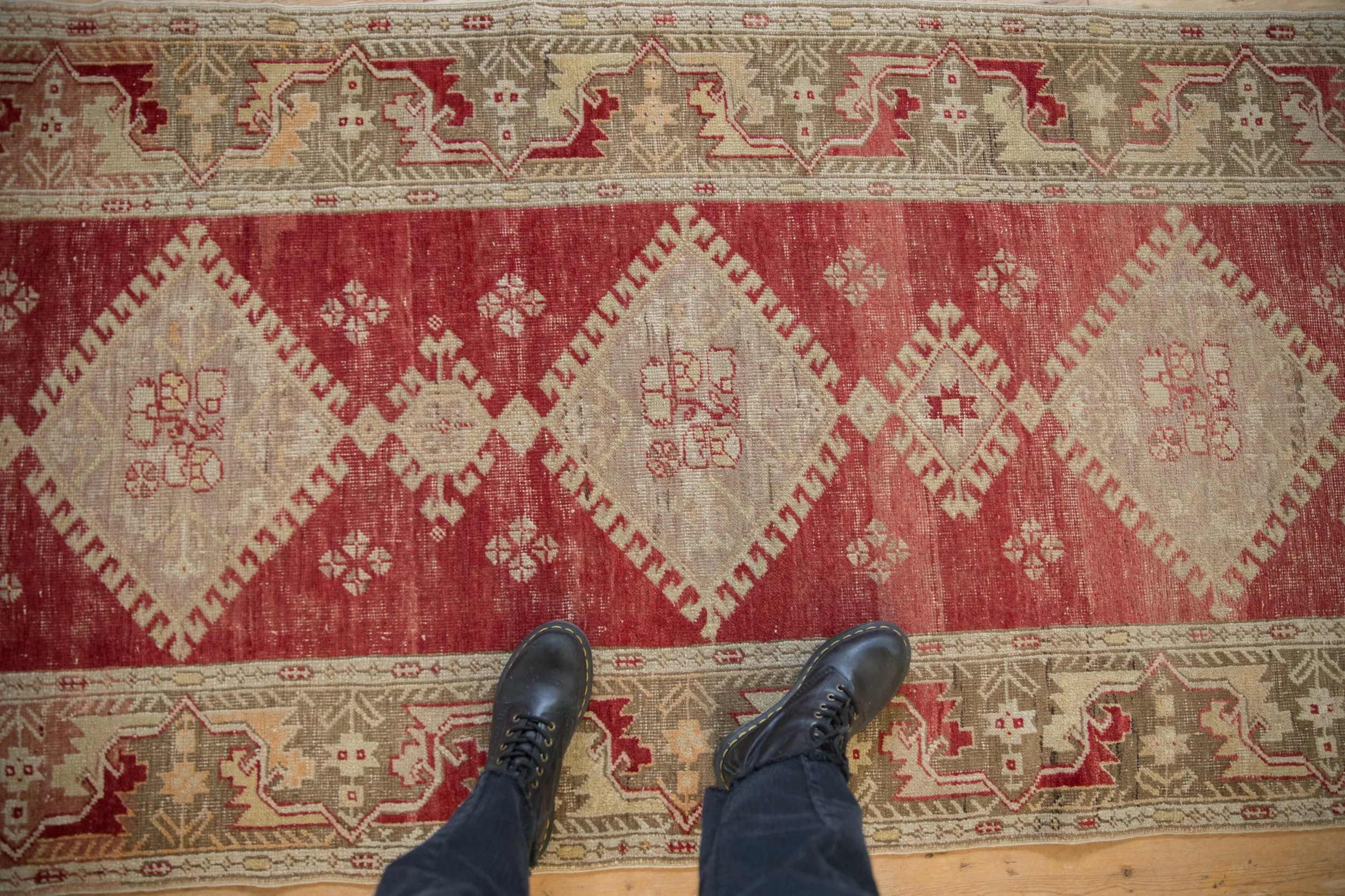 3.5x11 Vintage Distressed Oushak Rug Runner