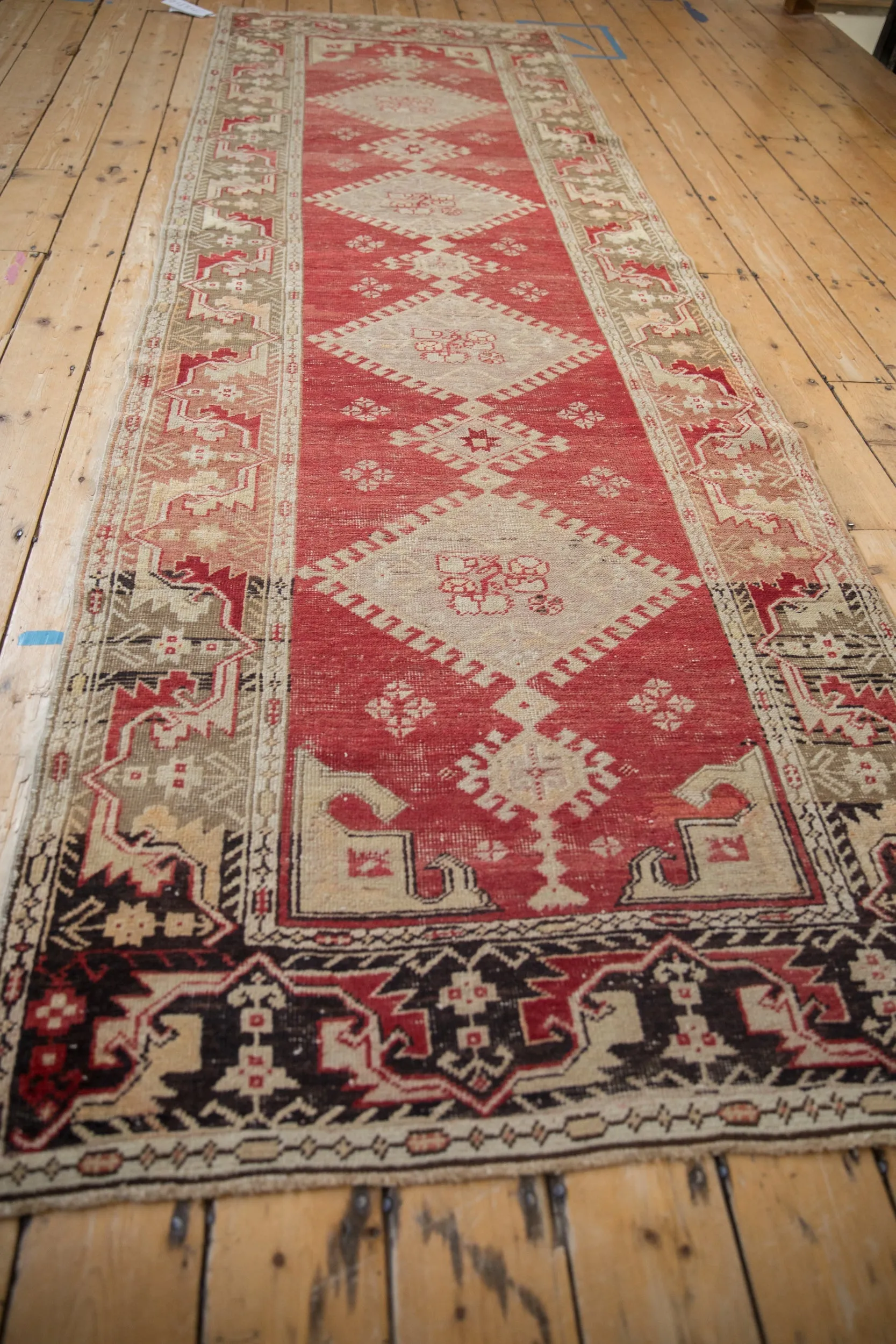 3.5x11 Vintage Distressed Oushak Rug Runner