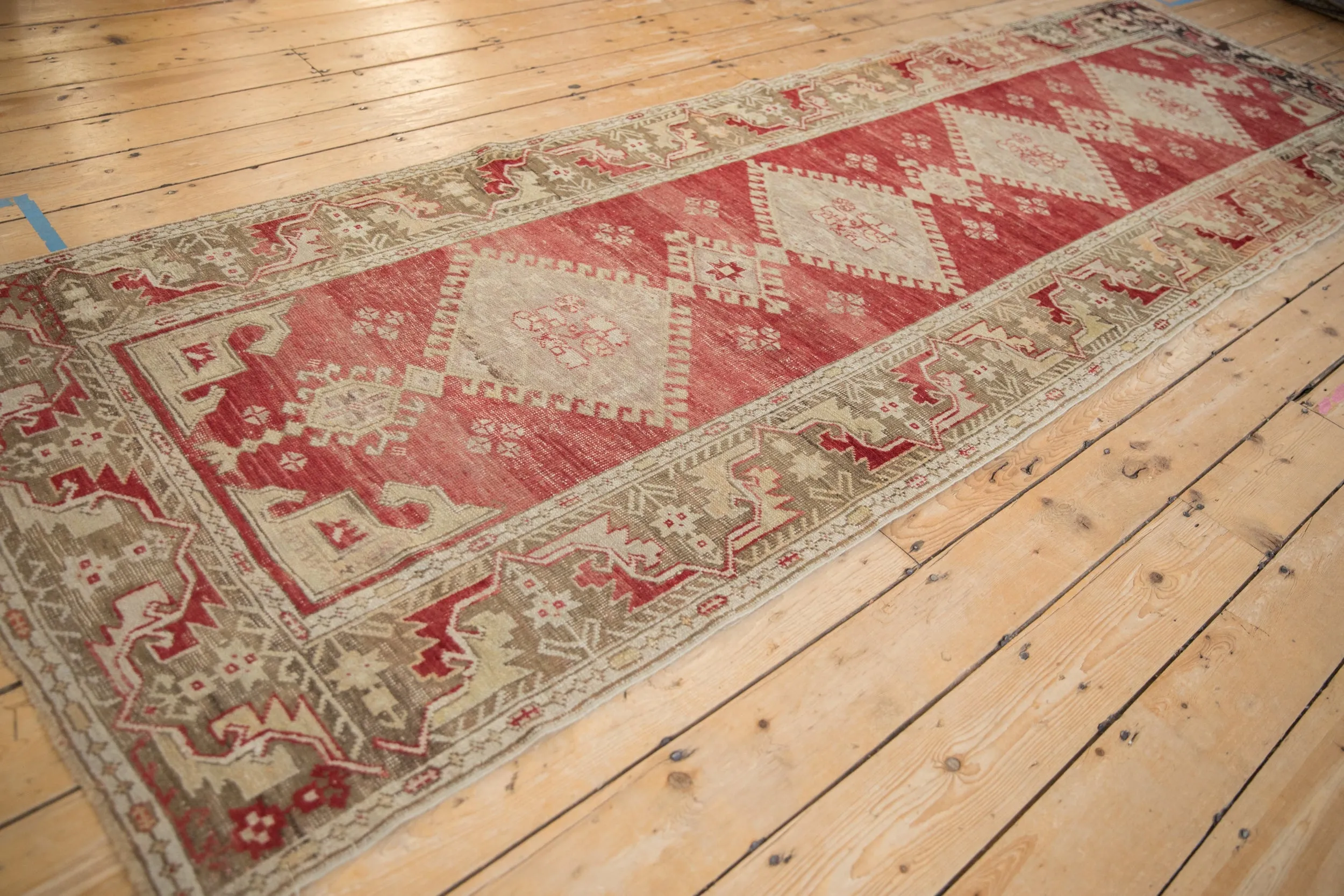 3.5x11 Vintage Distressed Oushak Rug Runner