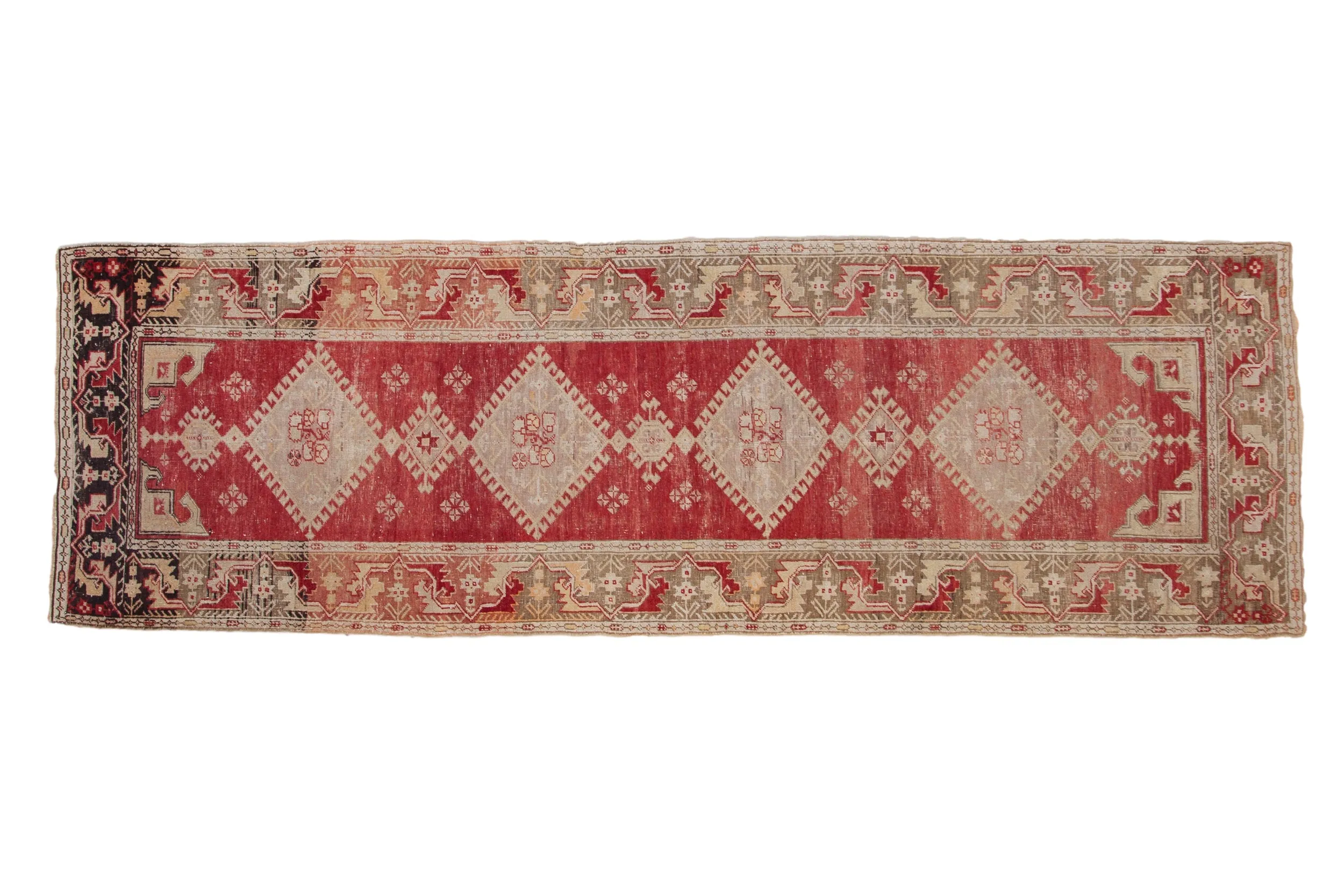 3.5x11 Vintage Distressed Oushak Rug Runner