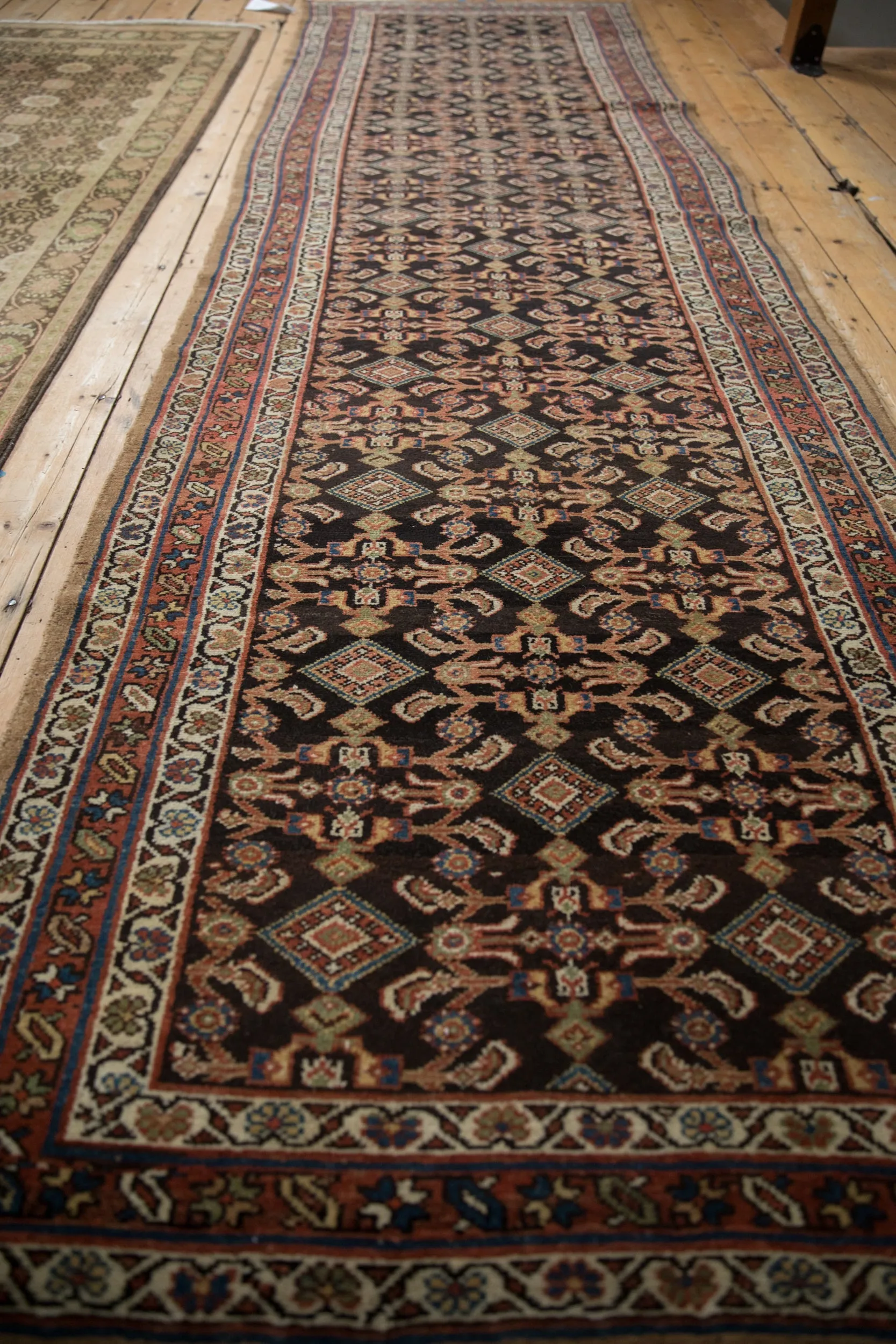3.5x11.5 Antique Hamadan Rug Runner