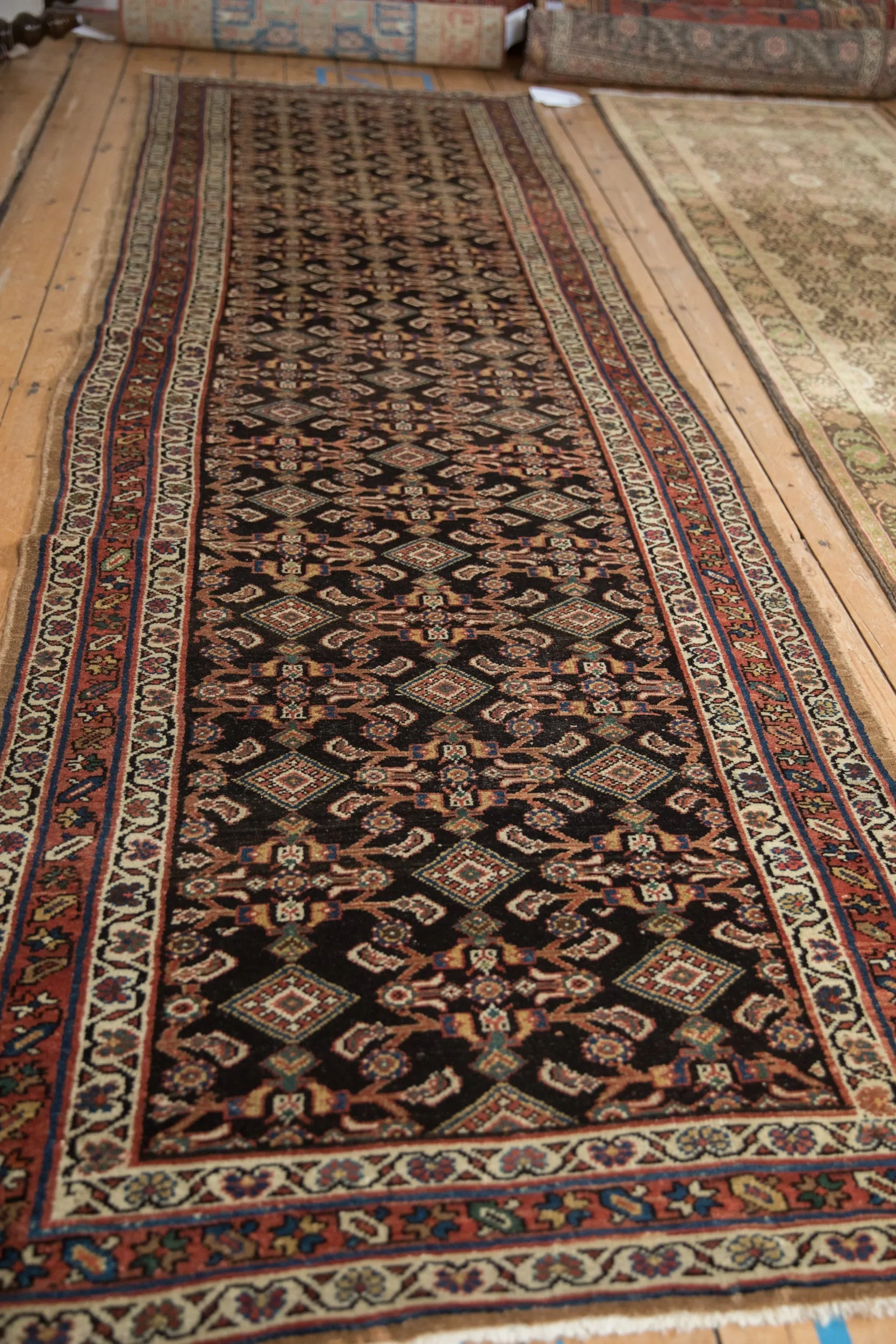 3.5x11.5 Antique Hamadan Rug Runner