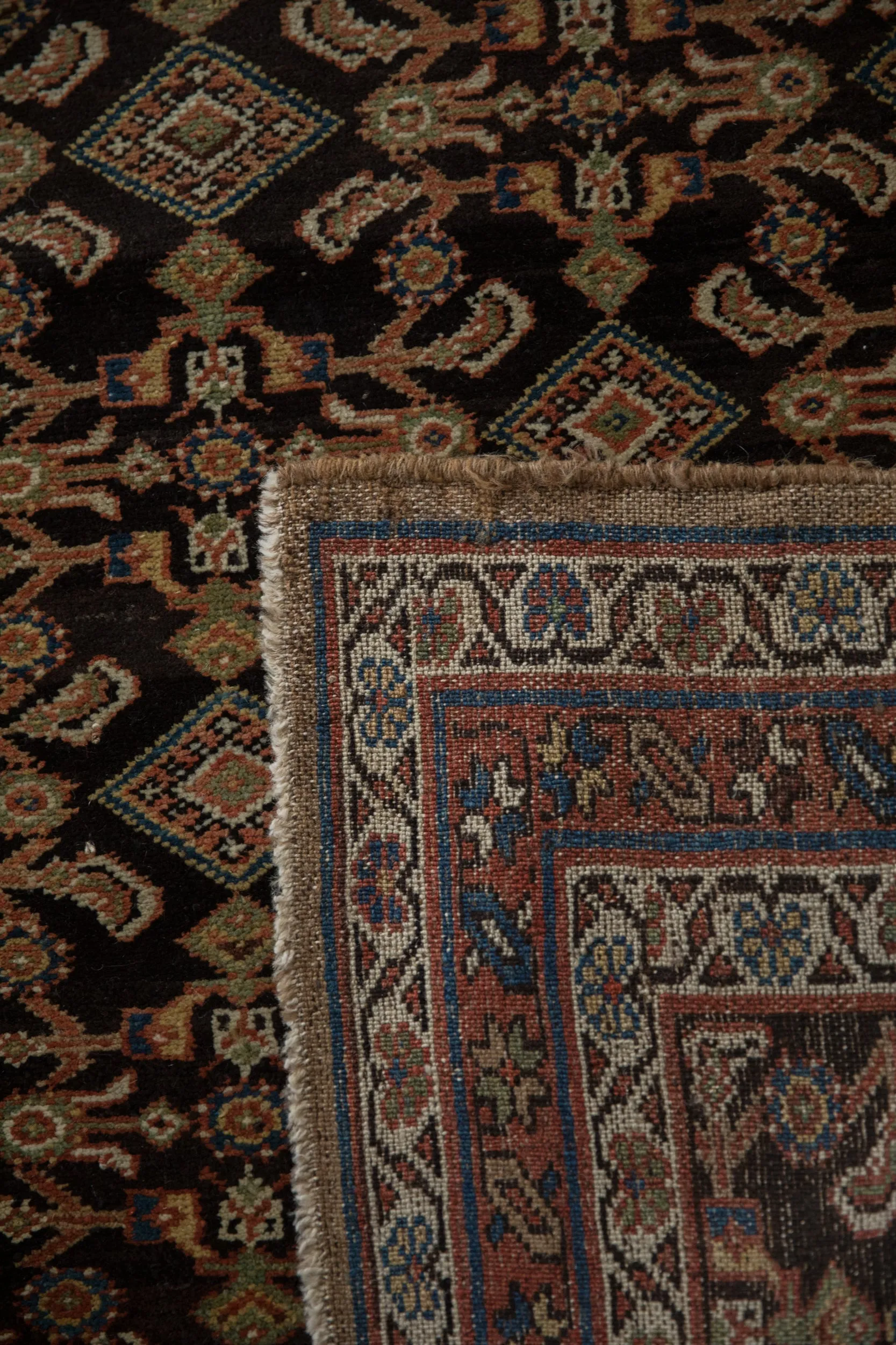 3.5x11.5 Antique Hamadan Rug Runner