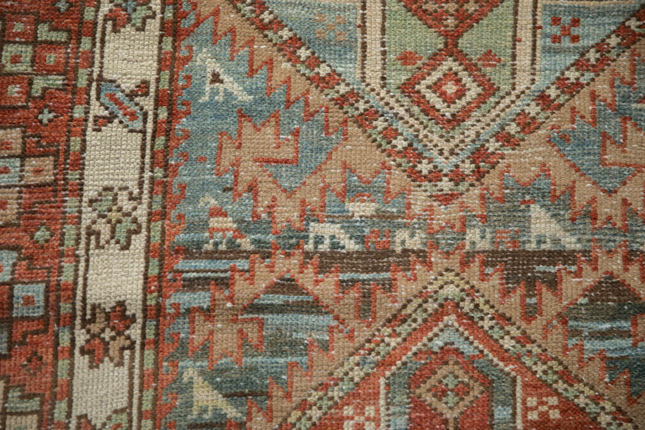 3.5x12.5 Vintage Distressed Karaja Rug Runner