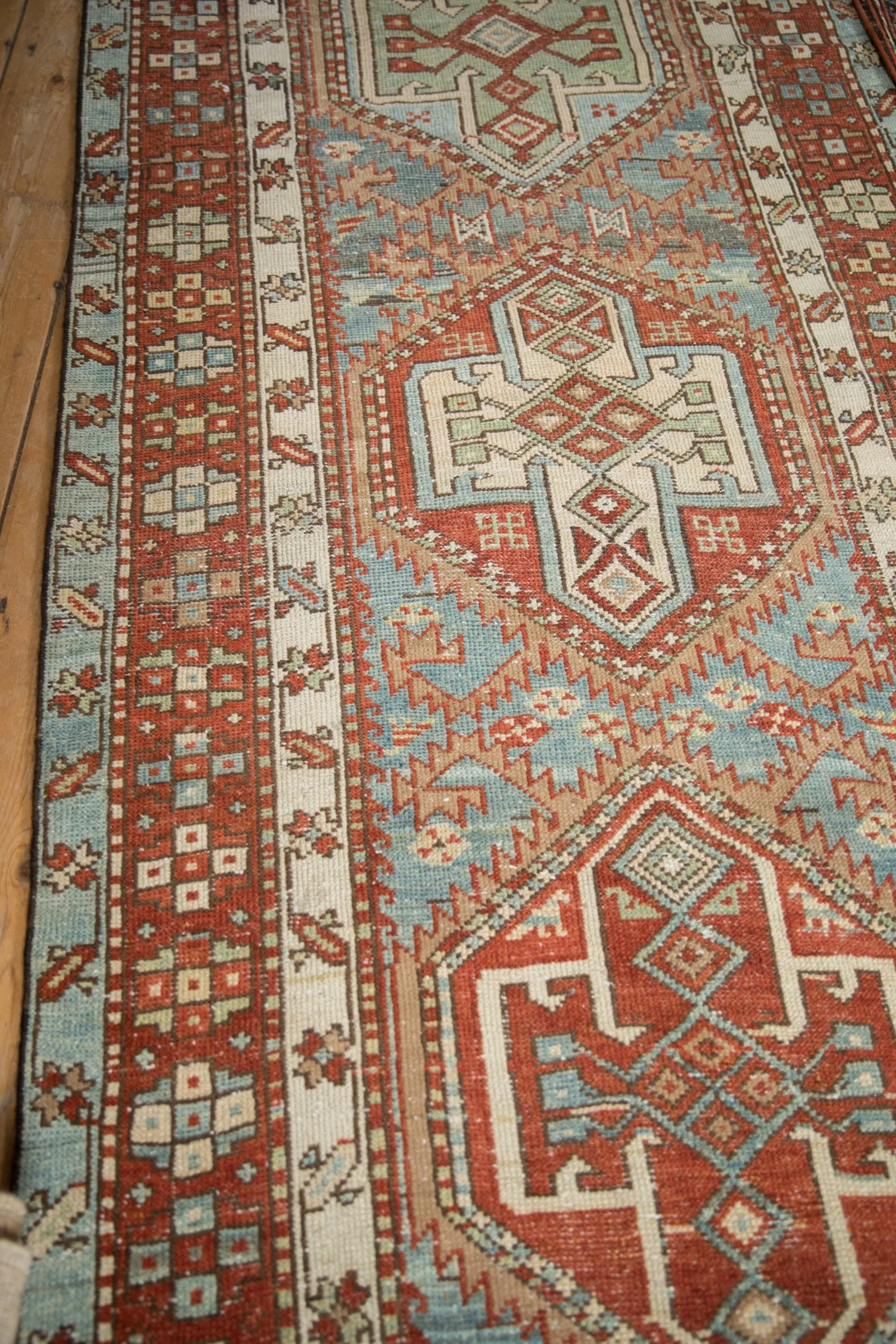3.5x12.5 Vintage Distressed Karaja Rug Runner
