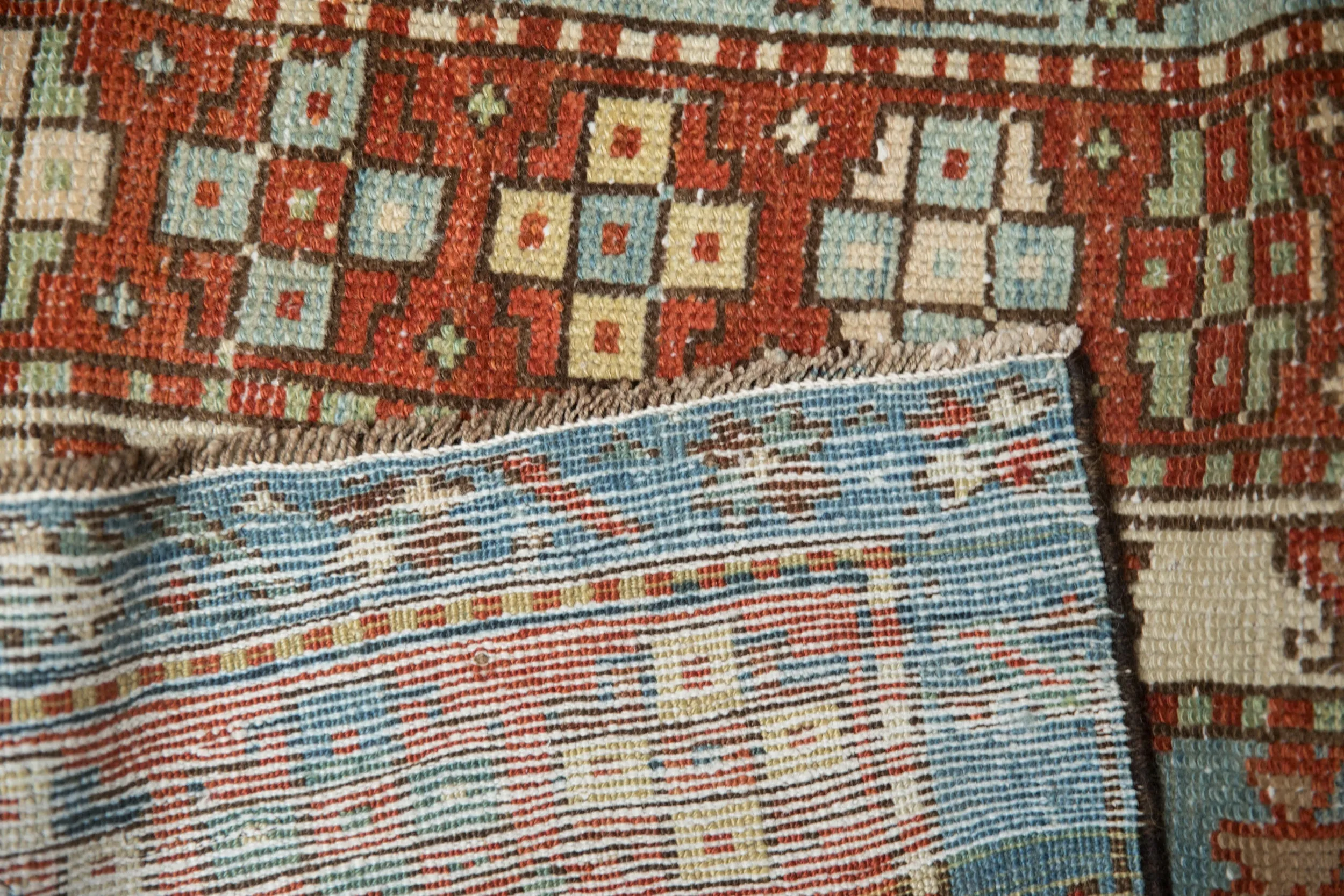 3.5x12.5 Vintage Distressed Karaja Rug Runner