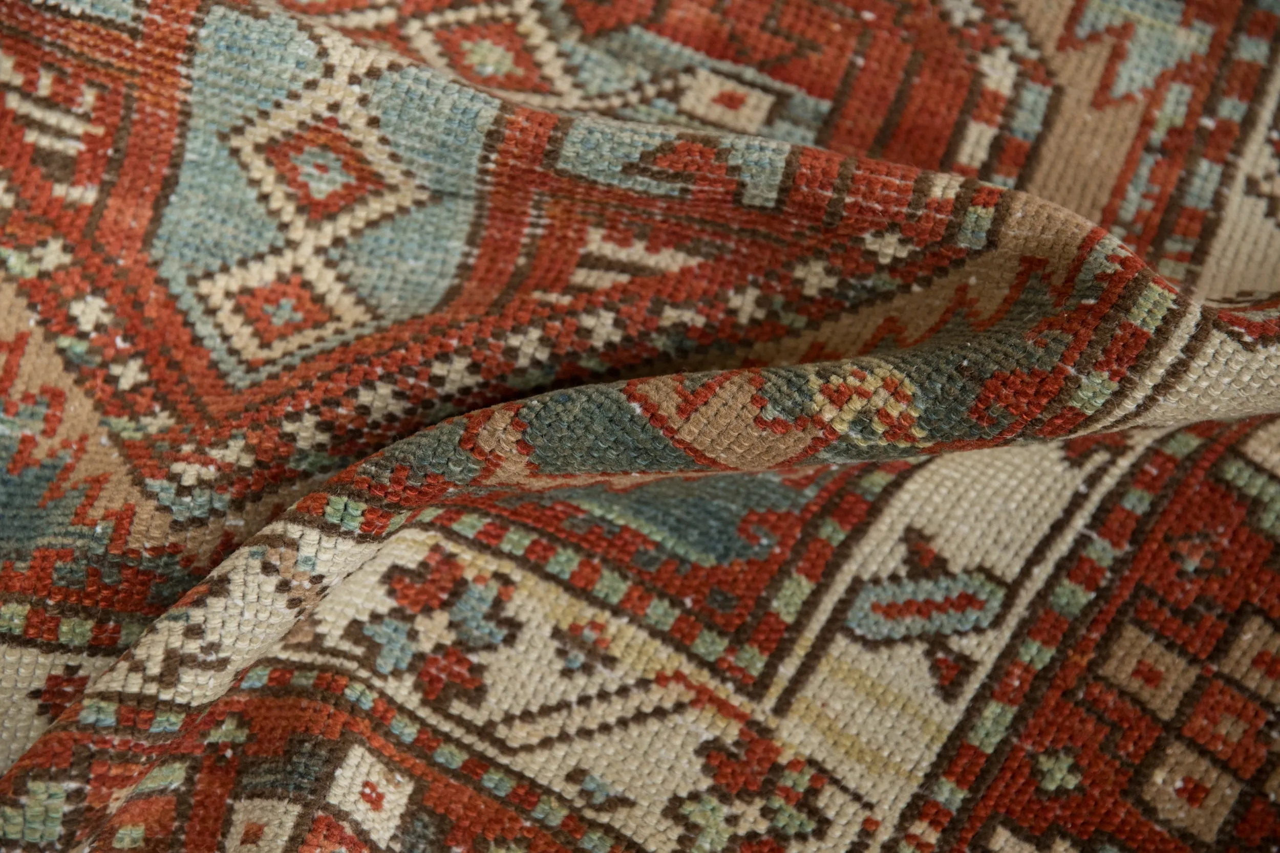 3.5x12.5 Vintage Distressed Karaja Rug Runner