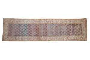 3.5x12.5 Vintage Distressed Malayer Rug Runner