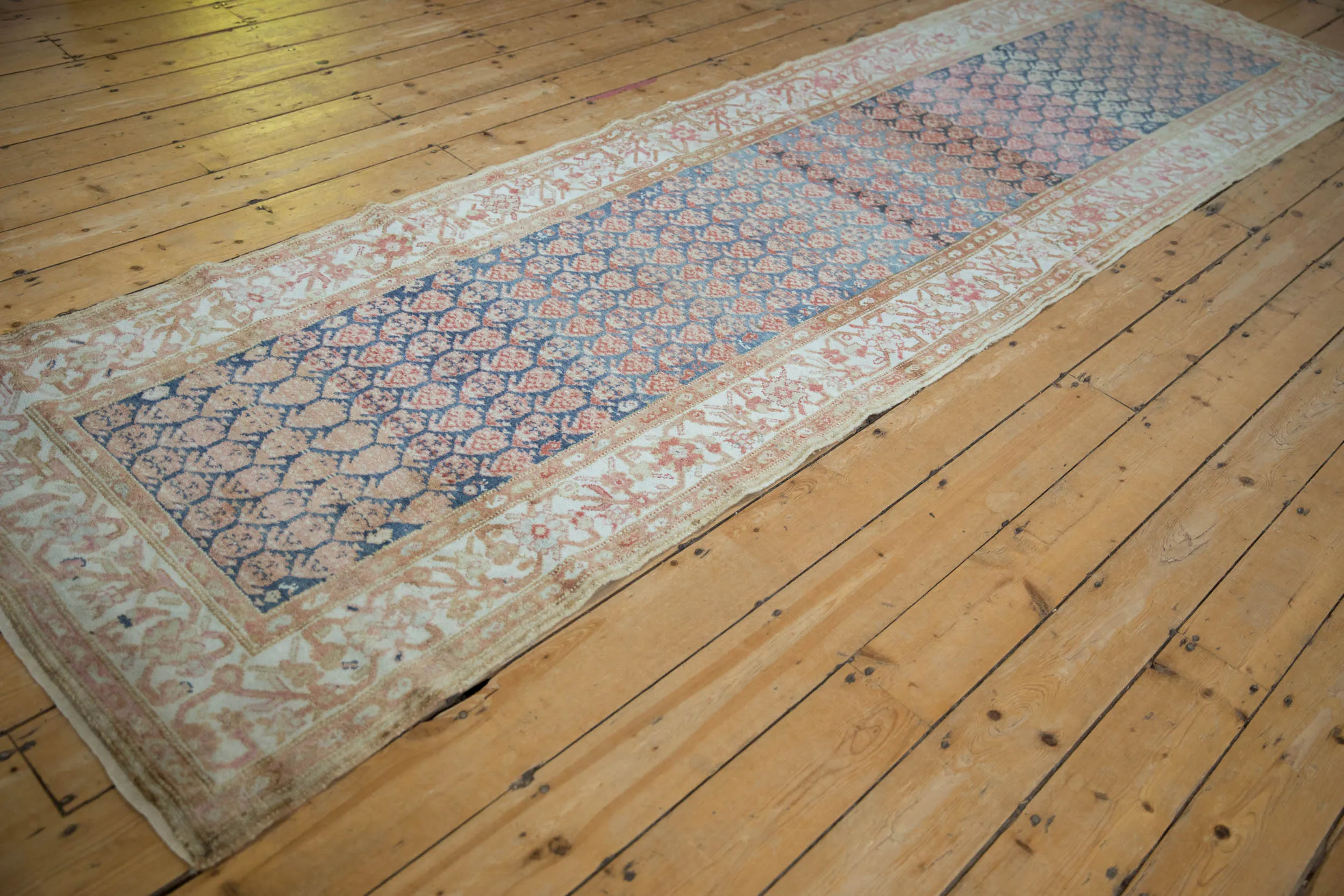 3.5x12.5 Vintage Distressed Malayer Rug Runner