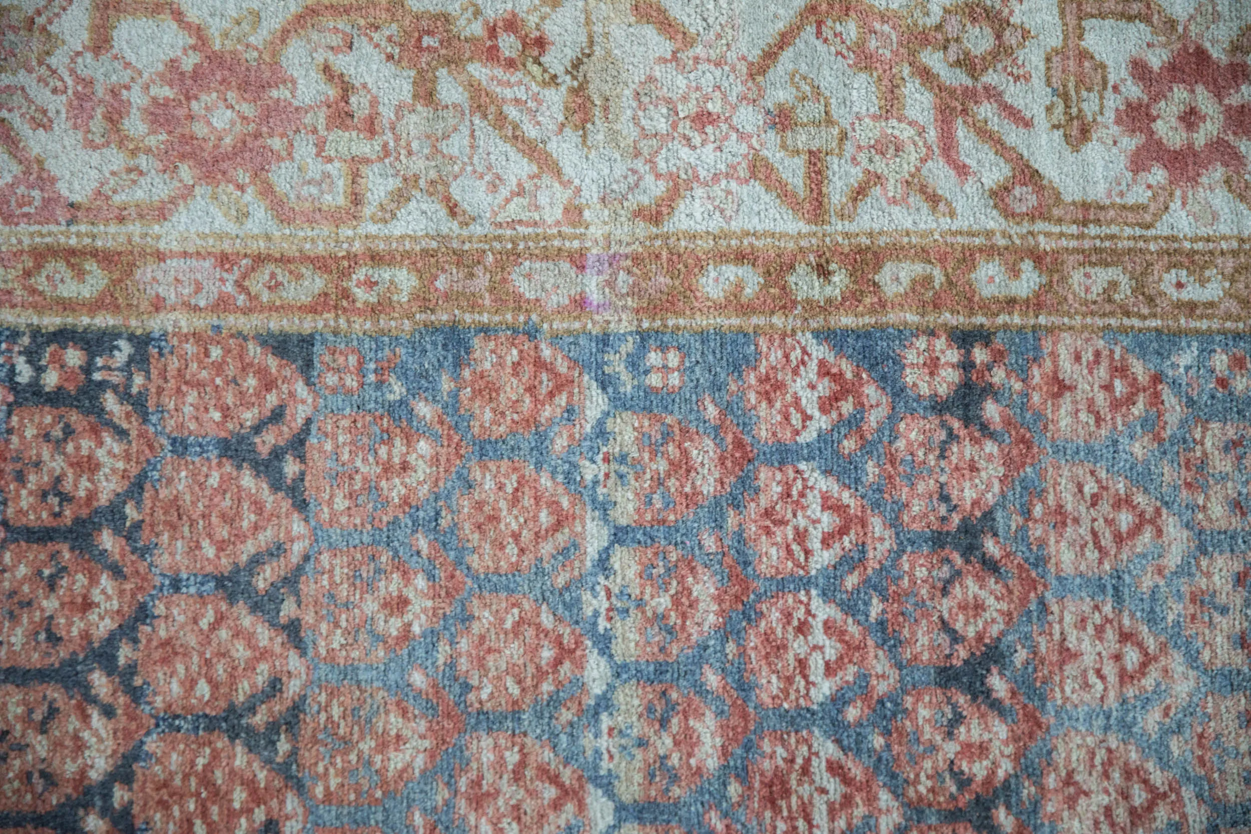3.5x12.5 Vintage Distressed Malayer Rug Runner