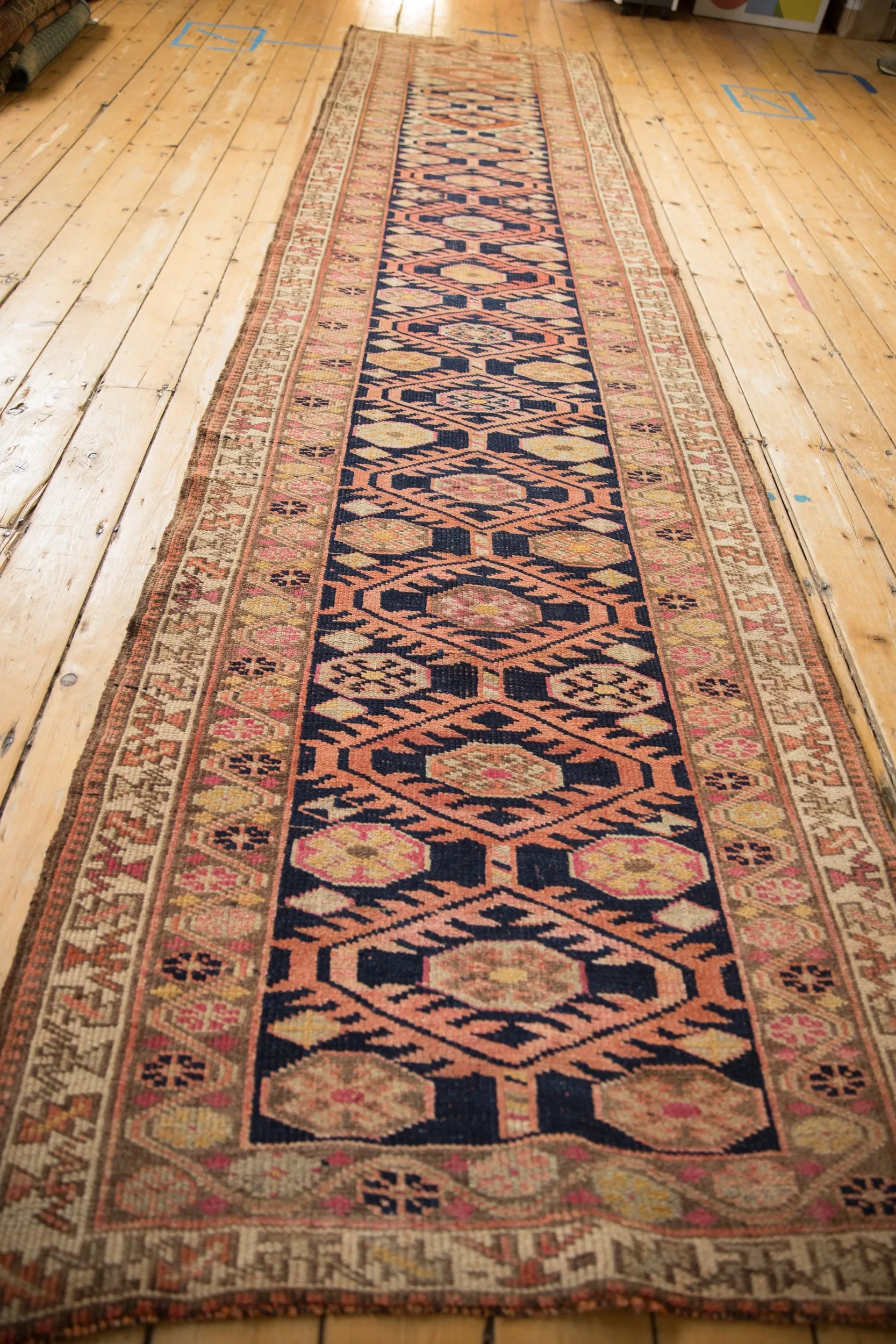 3.5x14 Vintage Distressed Kurd Rug Runner