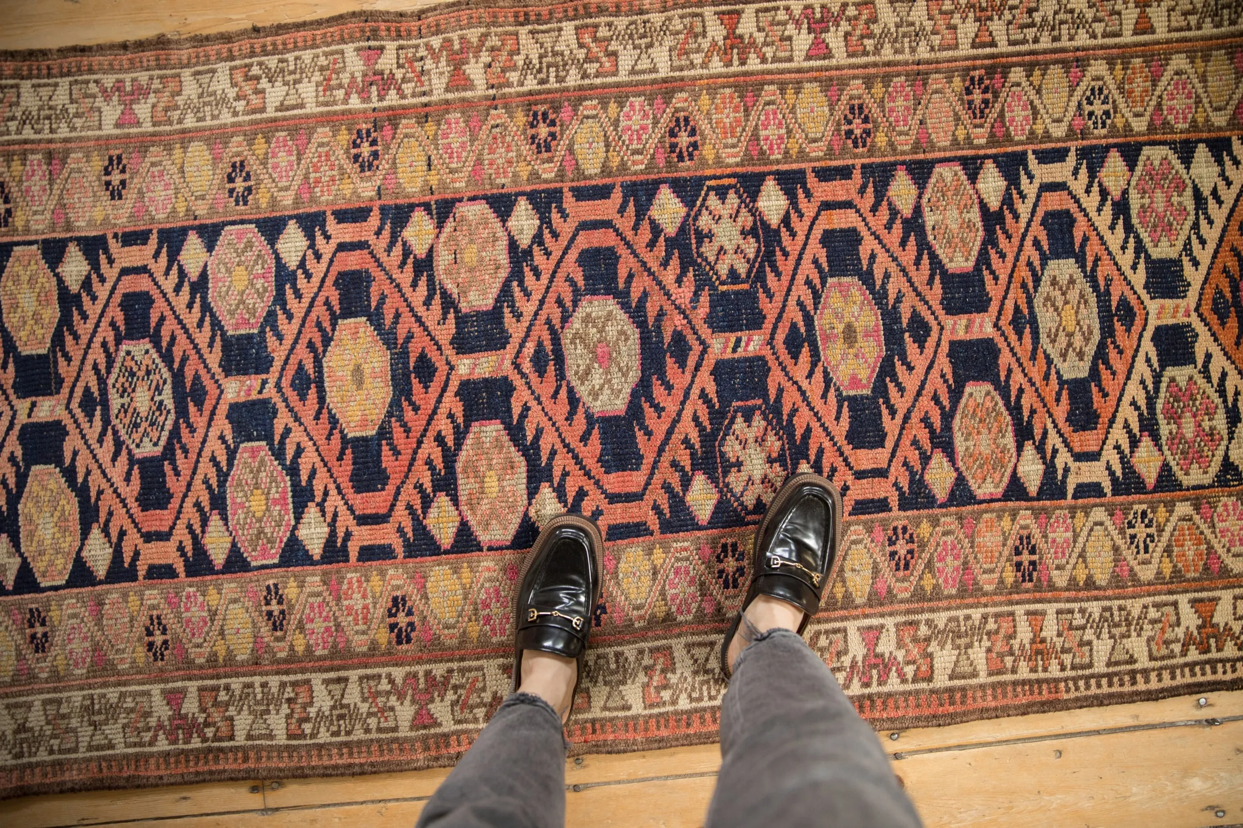 3.5x14 Vintage Distressed Kurd Rug Runner