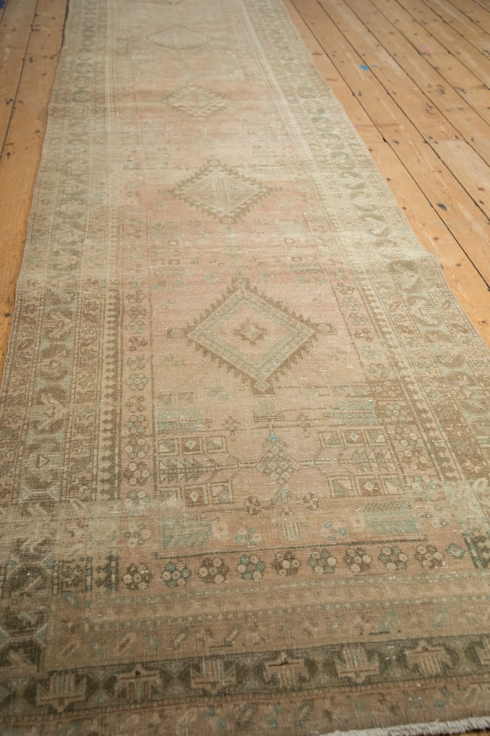 3.5x14 Vintage Distressed Serab Rug Runner
