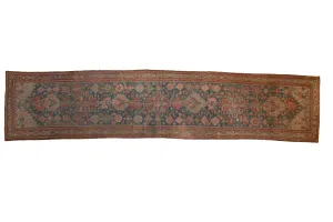 3.5x15.5 Vintage Distressed Malayer Rug Runner