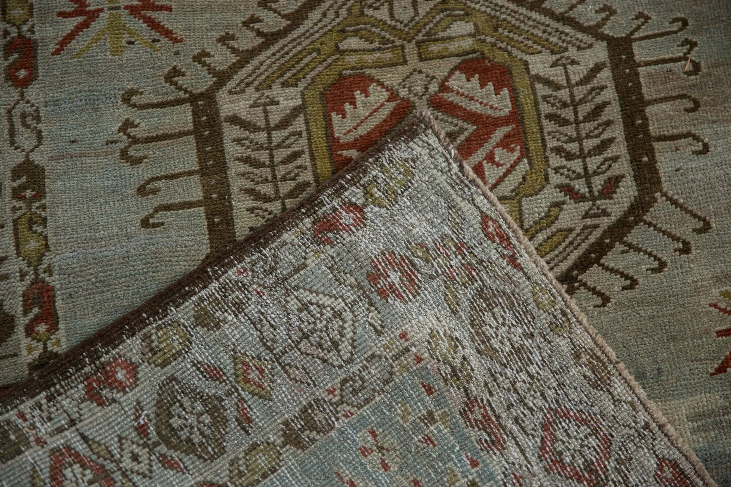 3.5x17 Vintage Distressed Karaja Rug Runner