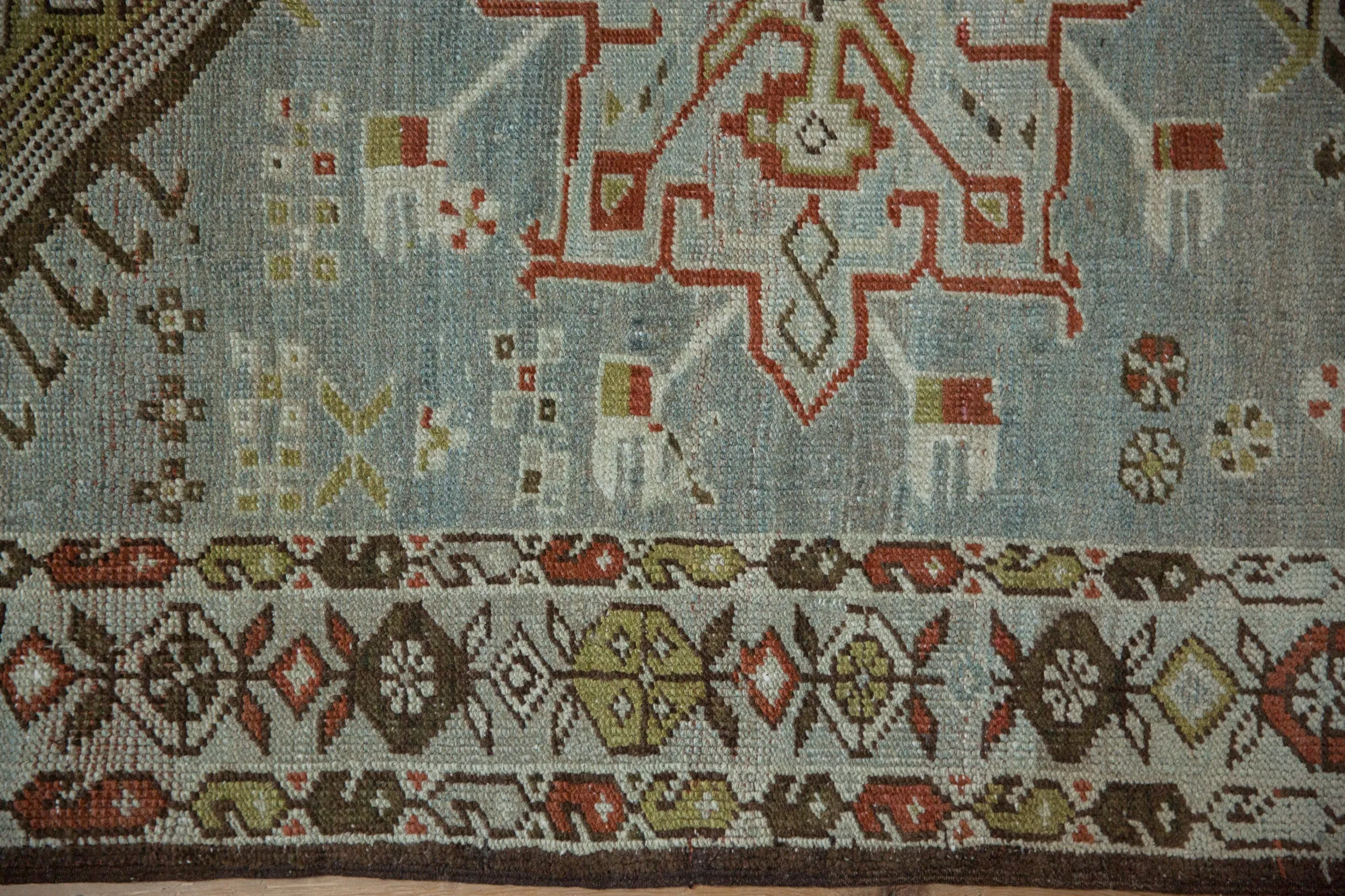 3.5x17 Vintage Distressed Karaja Rug Runner