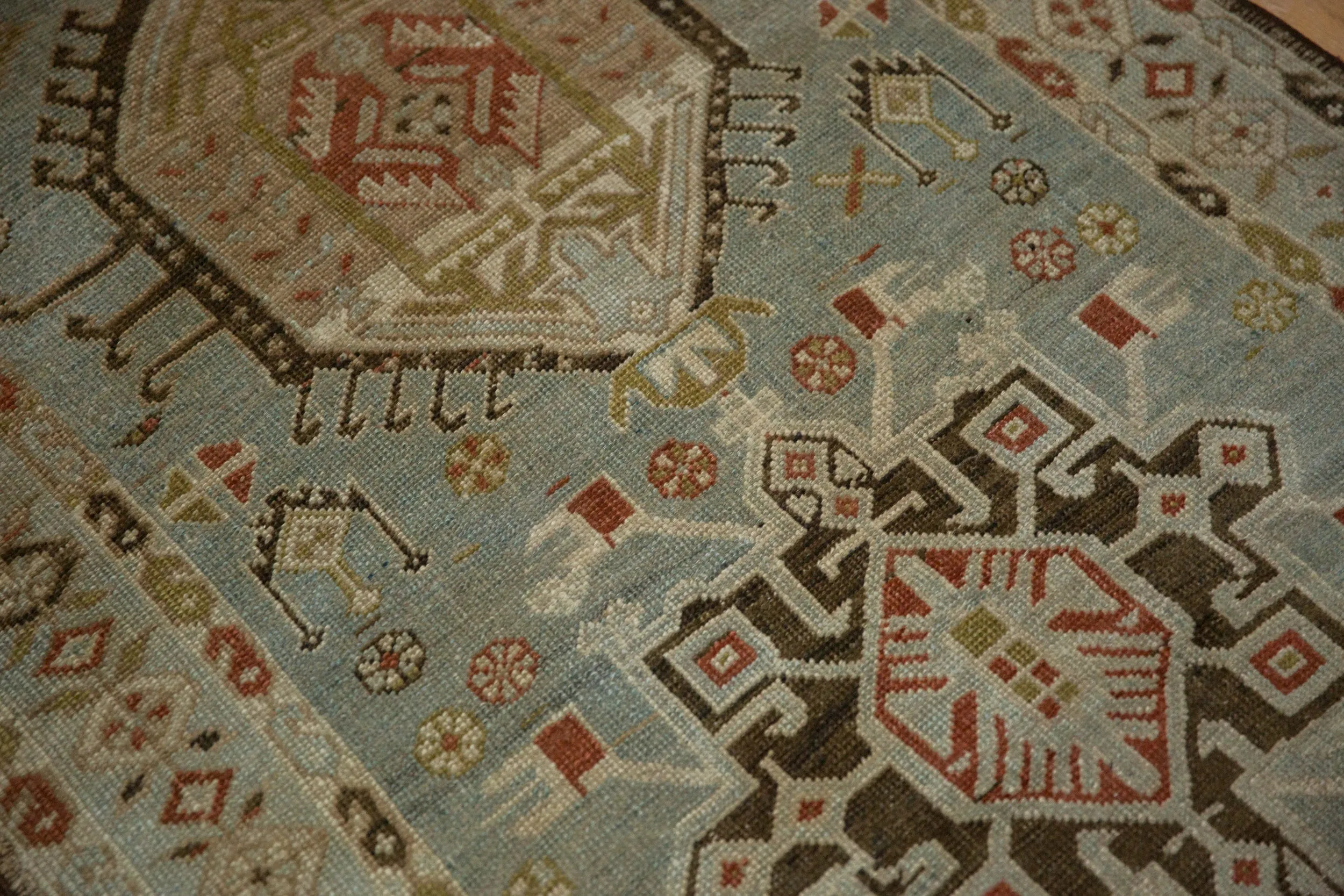3.5x17 Vintage Distressed Karaja Rug Runner
