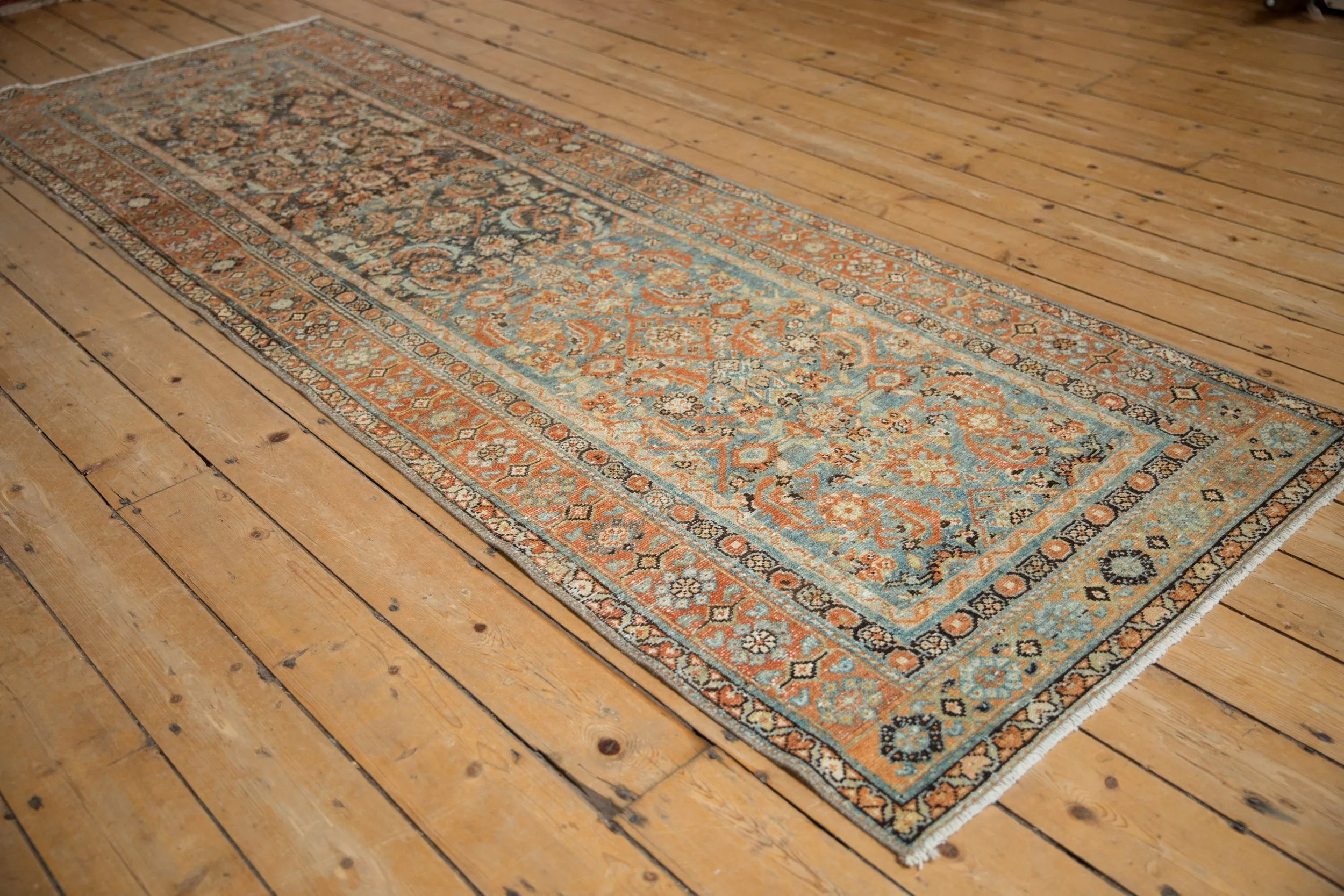 3.5x9.5 Vintage Distressed Malayer Rug Runner