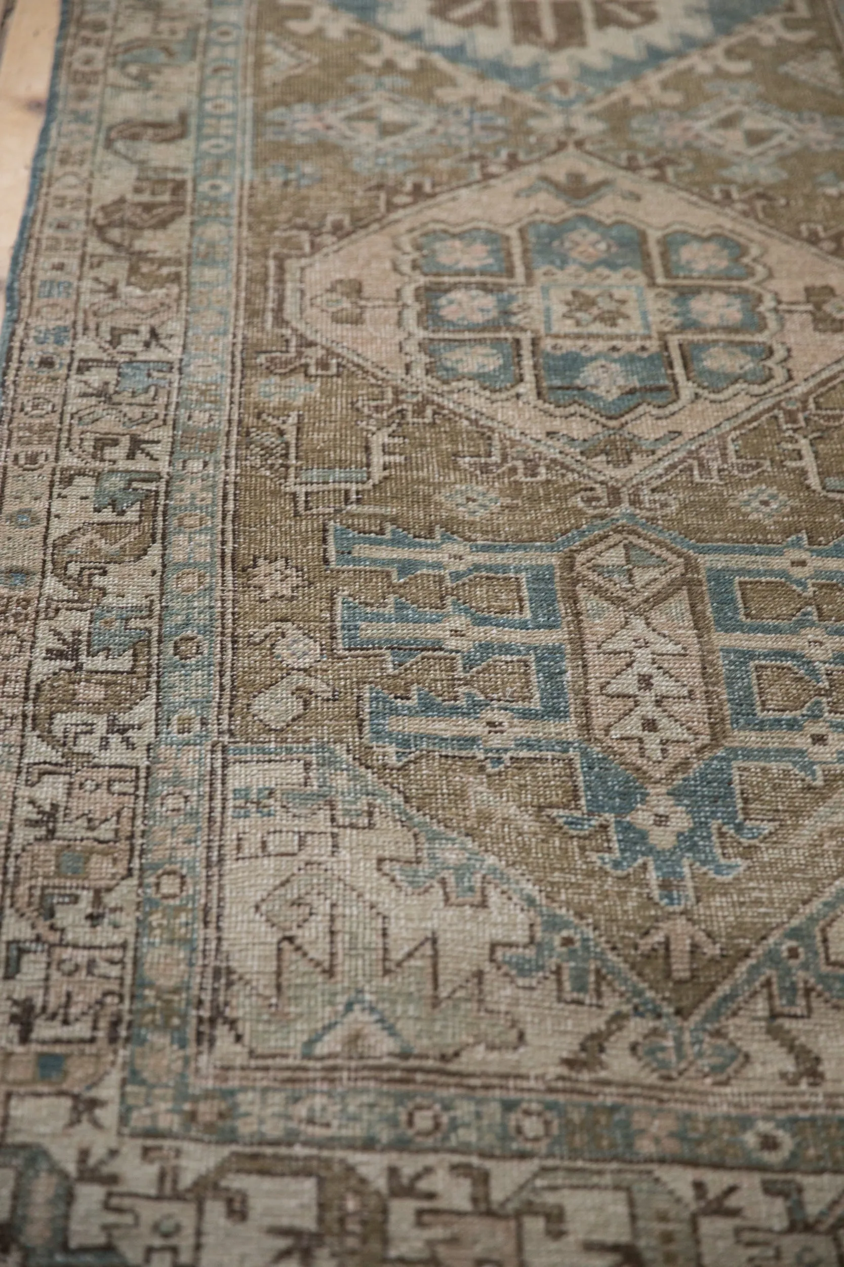 3x11 Vintage Distressed Heriz Rug Runner