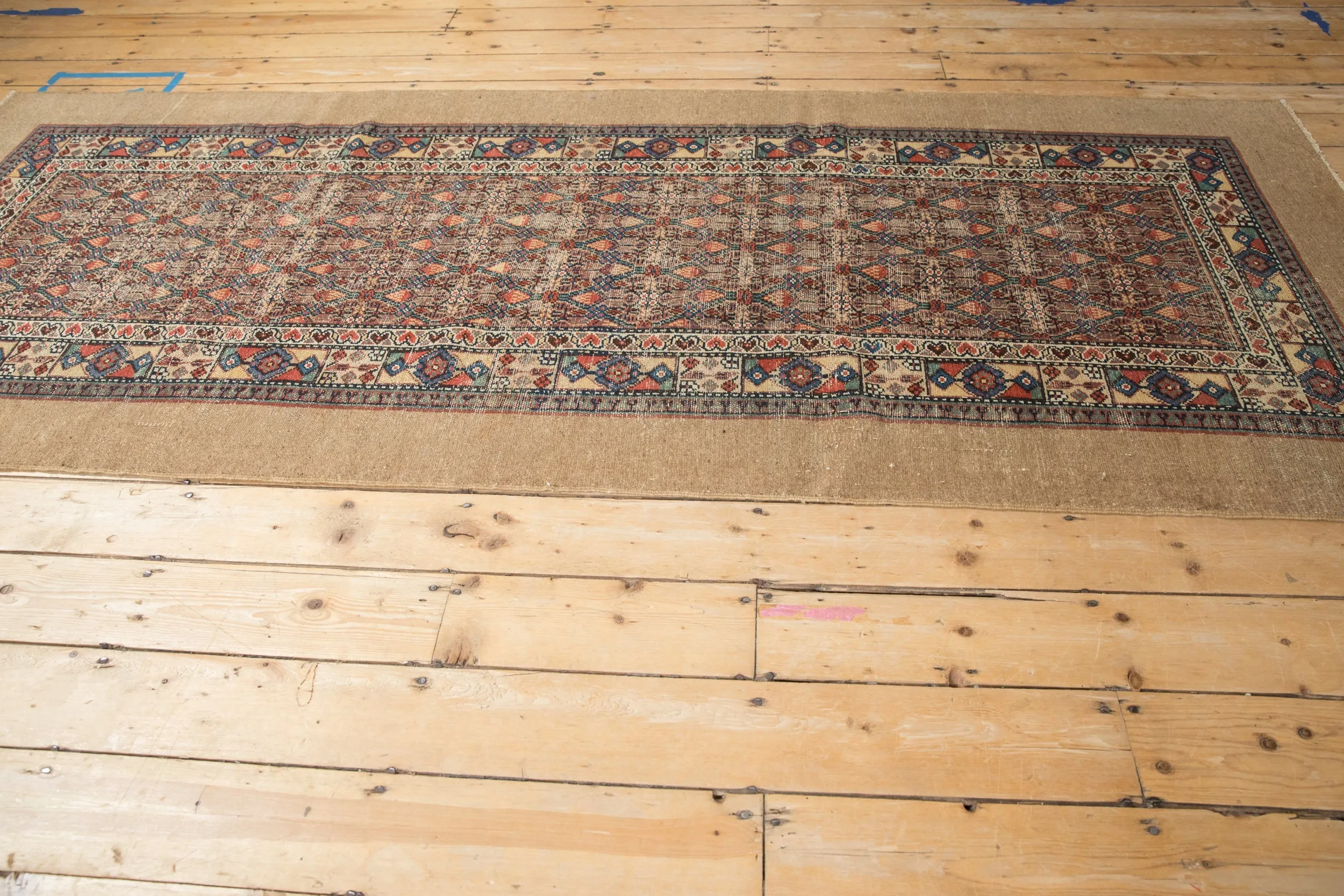 4x10 Antique Camel Hair Serab Rug Runner