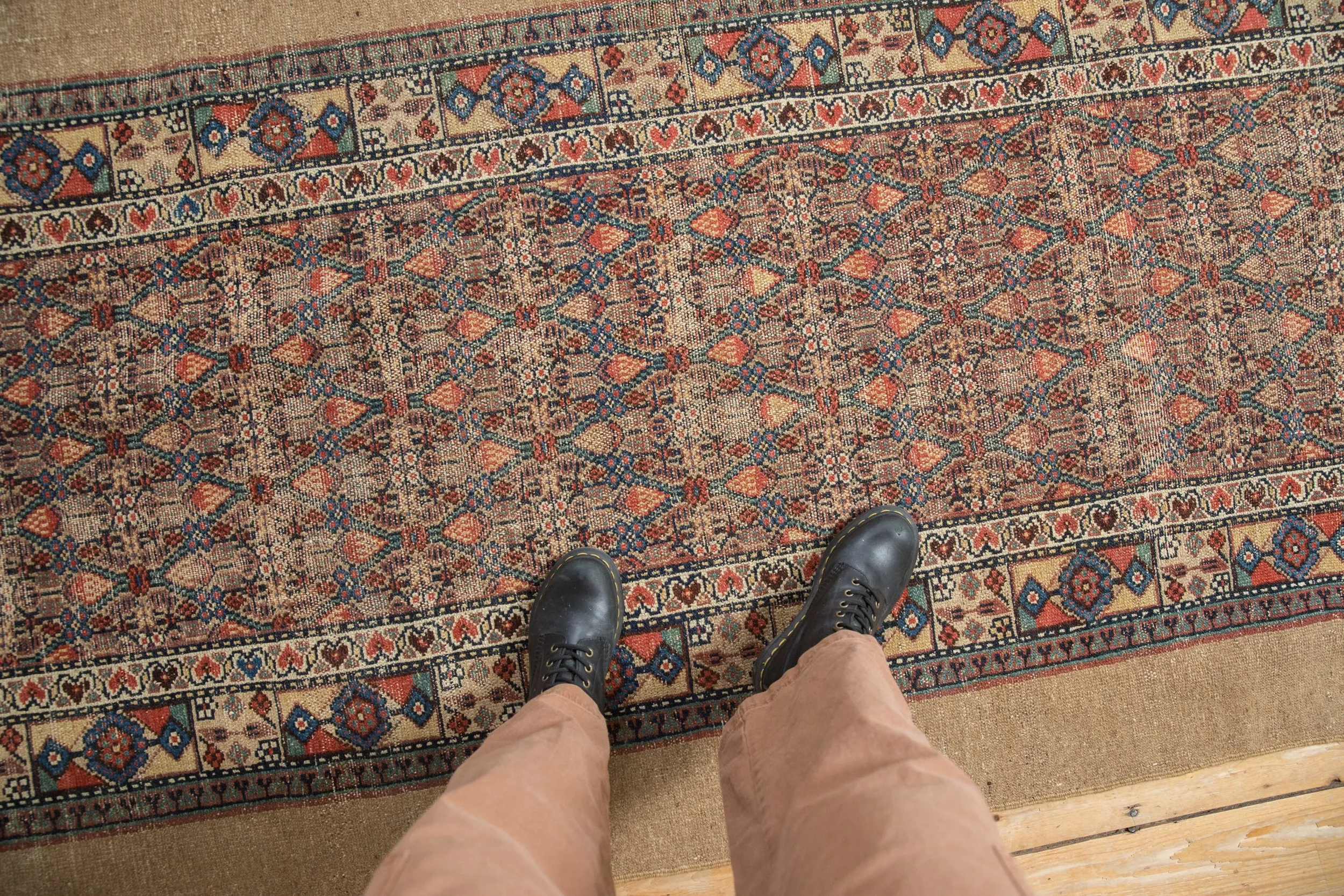 4x10 Antique Camel Hair Serab Rug Runner