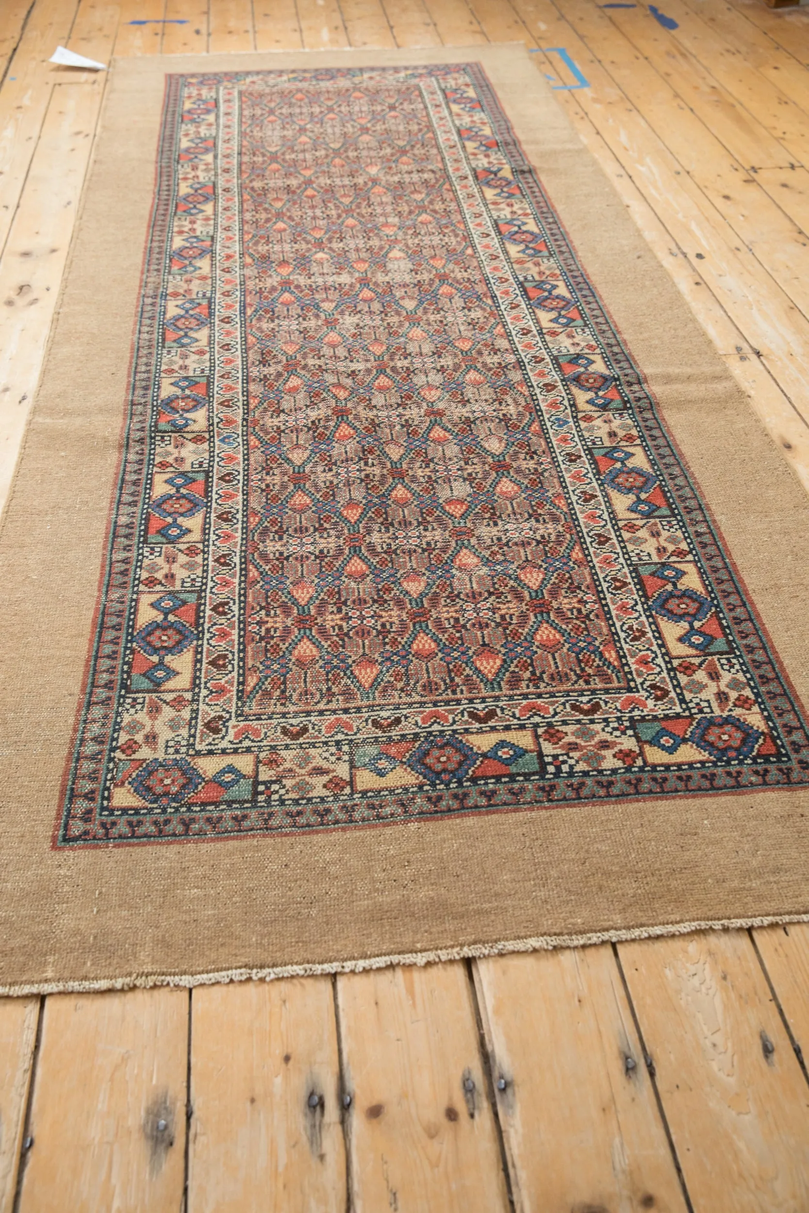 4x10 Antique Camel Hair Serab Rug Runner