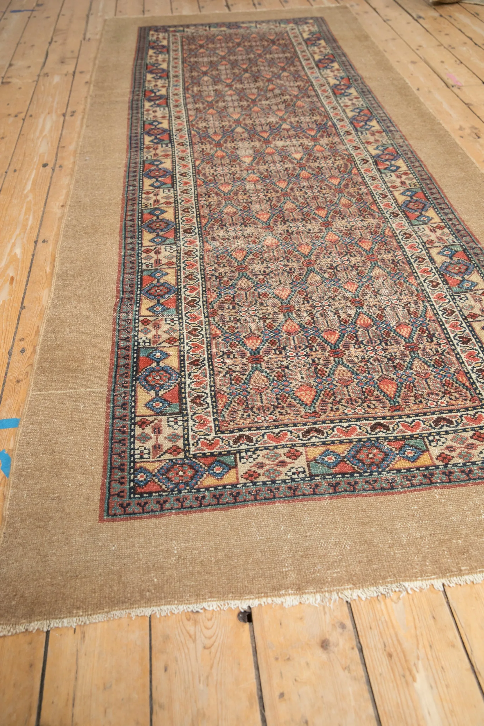 4x10 Antique Camel Hair Serab Rug Runner