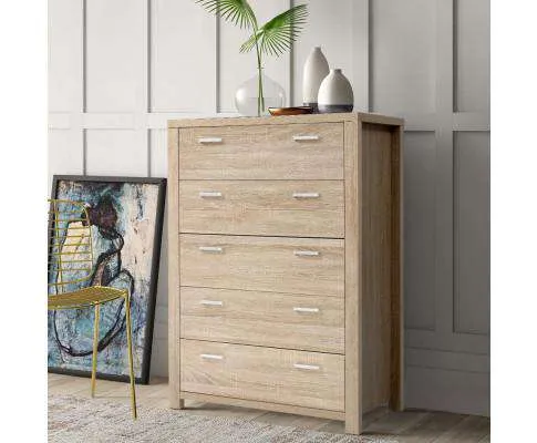 5 Chest of Drawers Tallboy Dresser Table Bedroom Storage Cabinet
