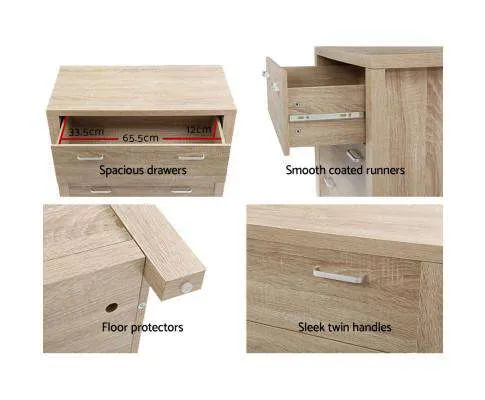 5 Chest of Drawers Tallboy Dresser Table Bedroom Storage Cabinet