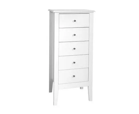 5 Tallboy Chest of Drawers Storage Cabinet Bedside Table Dresser White