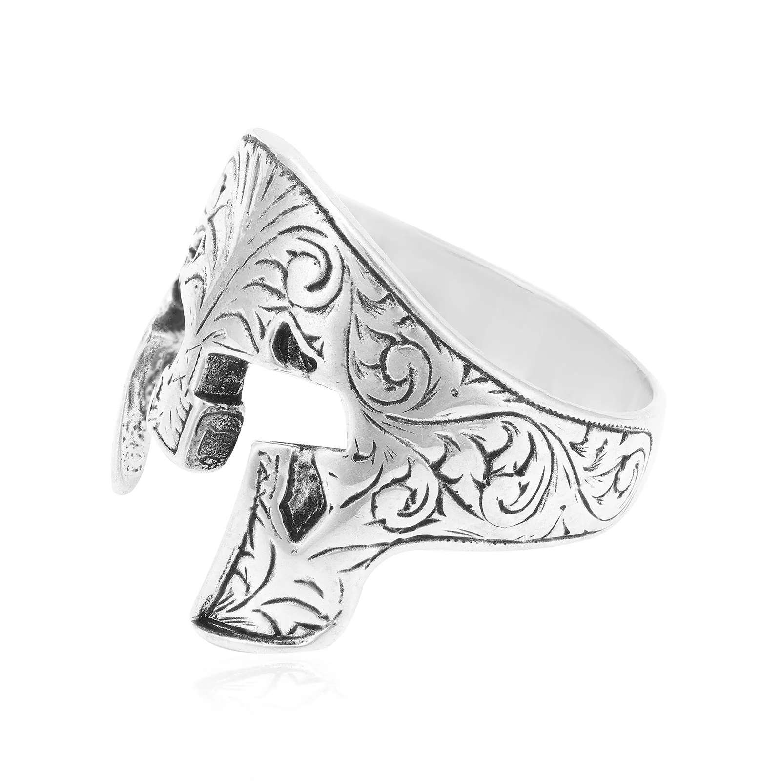 925 Roman Gladiator Shield Oxidised Ring