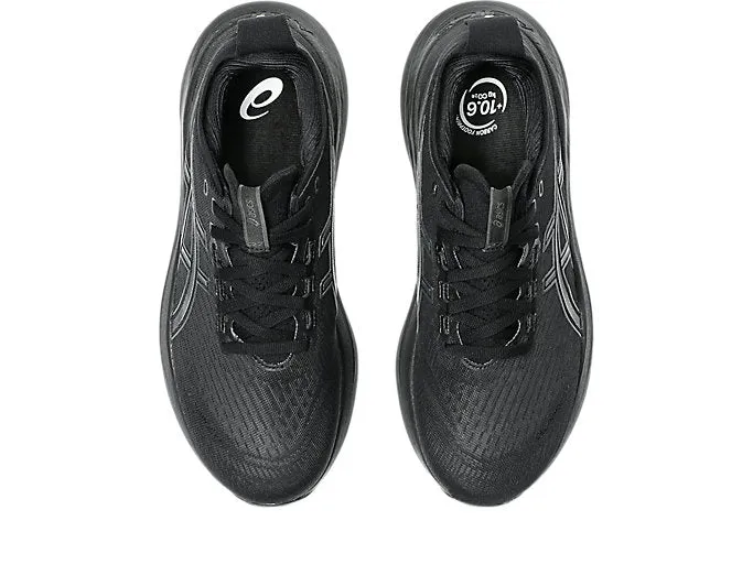 Asics Gel Nimbus 27 (D Width) -Black/Graphite Grey (Womens)