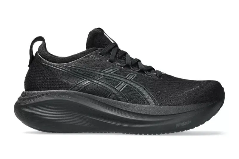 Asics Gel Nimbus 27 (D Width) -Black/Graphite Grey (Womens)