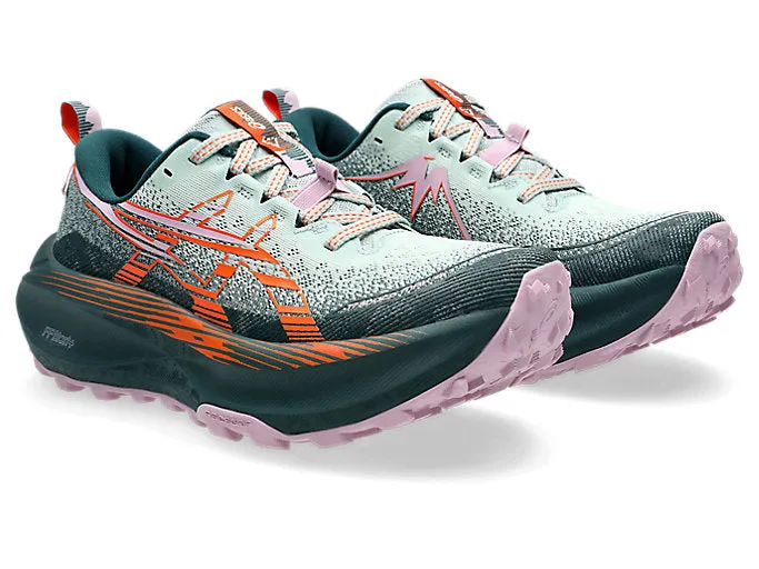 Asics Trabuco Max 4 (B Width) - Cold Moss/Nova Orange (Womens)