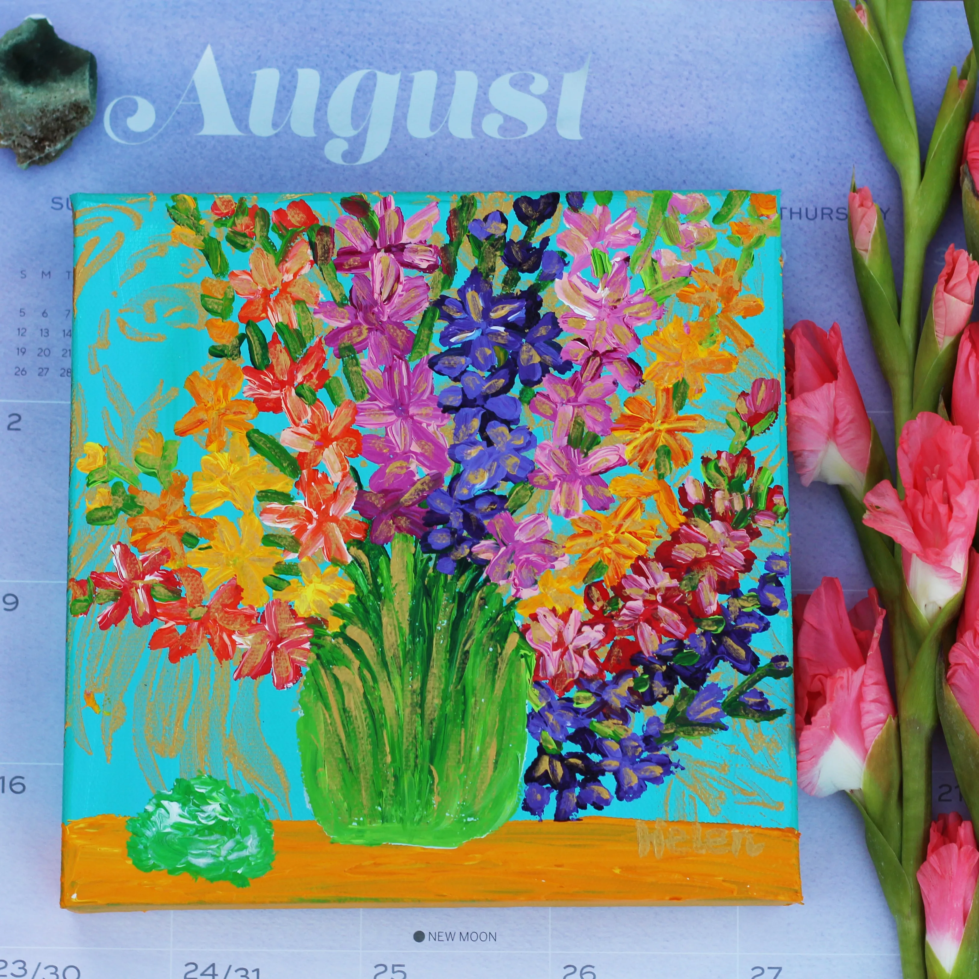 August Gladiolus & Peridot
