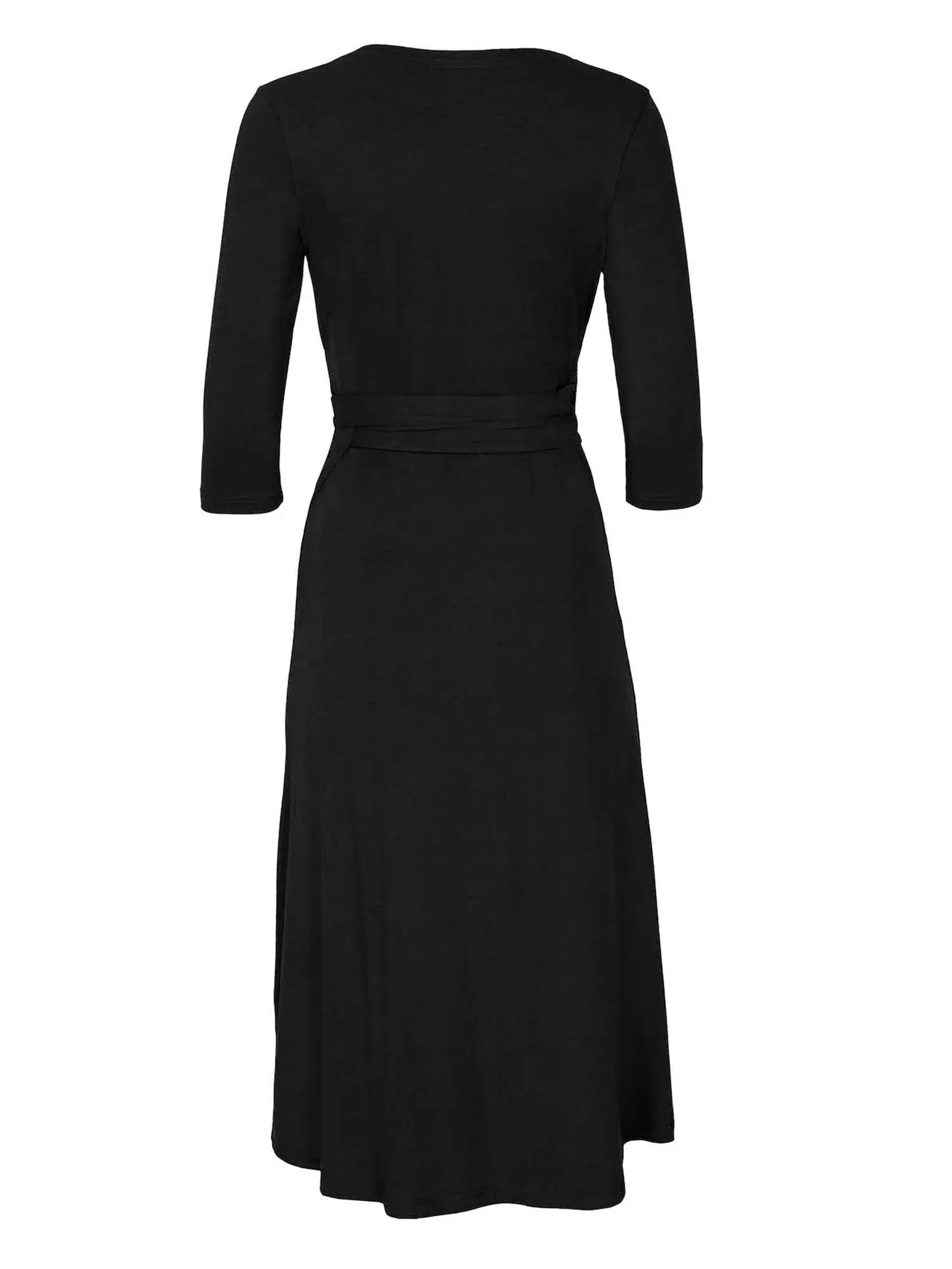 Bamboo Wrap Dress - Midi - Black