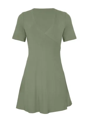 Bamboo Wrap Dress - Mini - Eucalyptus