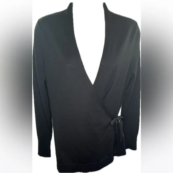 Banana Republic women’s “ballet” wrap/tie MERINO wool sweater size s